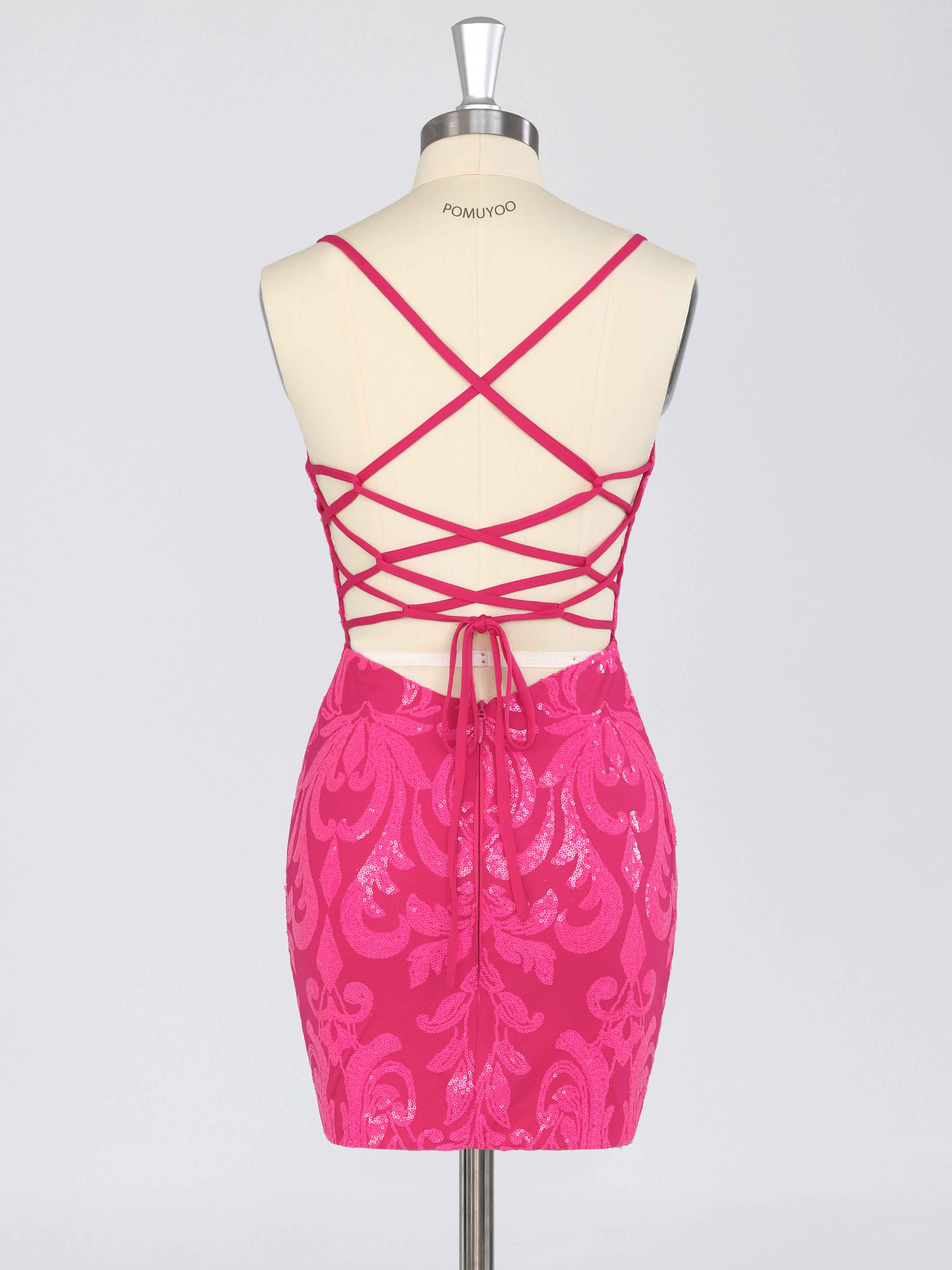 Gorgeous V Neck Short Sequin Homecoming Dresses