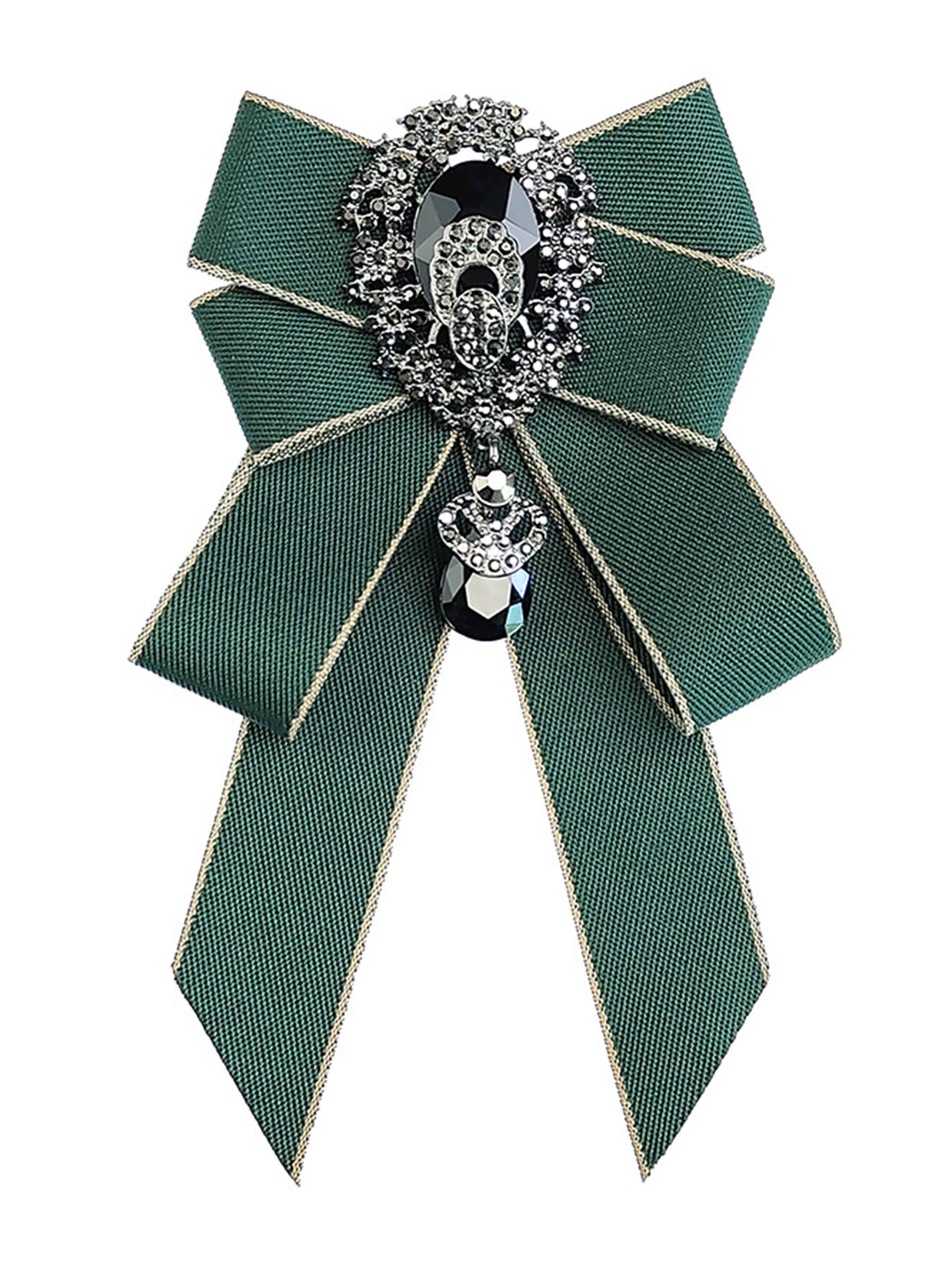 Men's Rhinestone Ribbon Bow Tie Brooch for Suits & Formal Wear