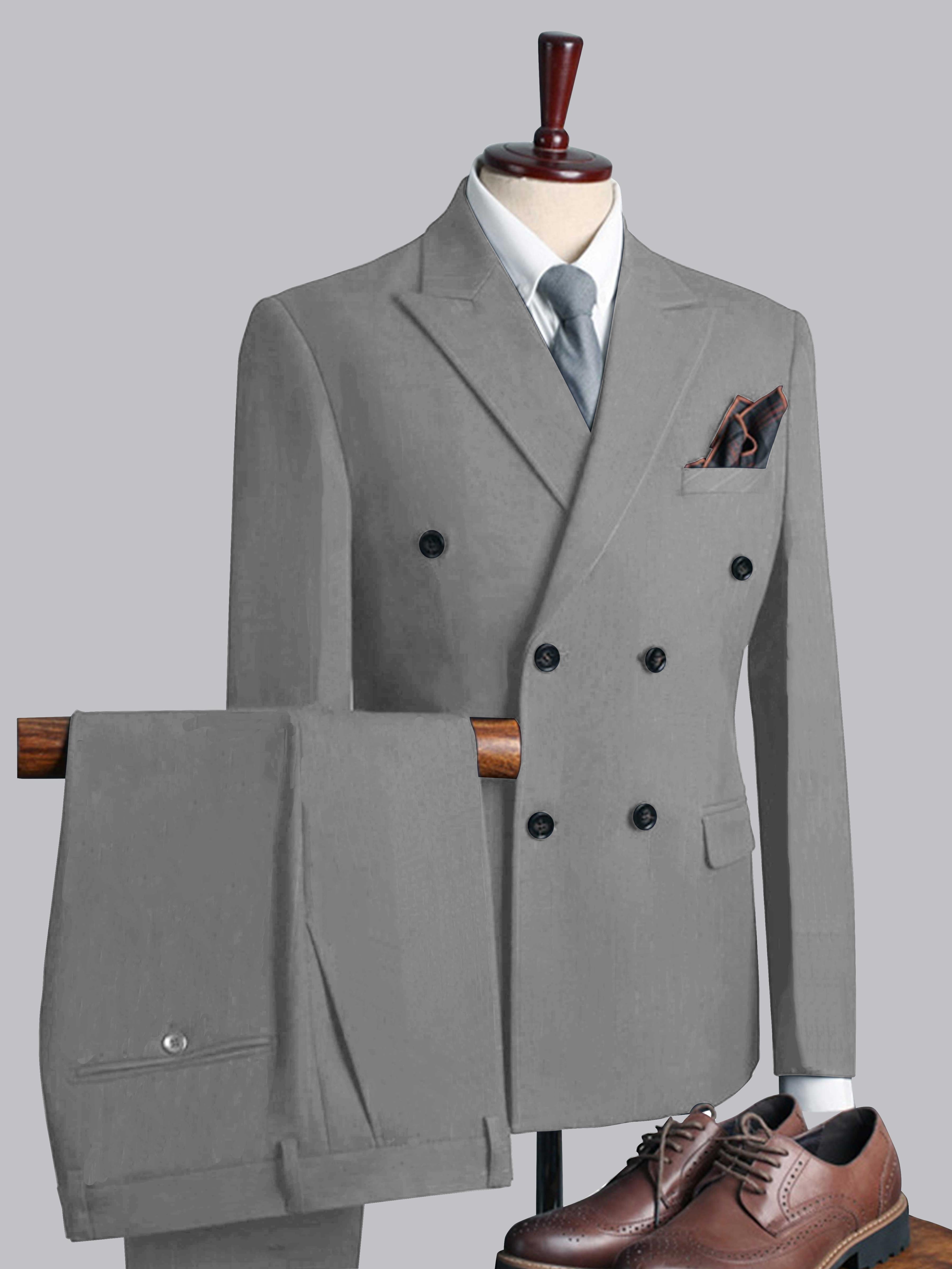 Men's Casual Double Breasted Solid Color 3 Pieces Wedding Suits