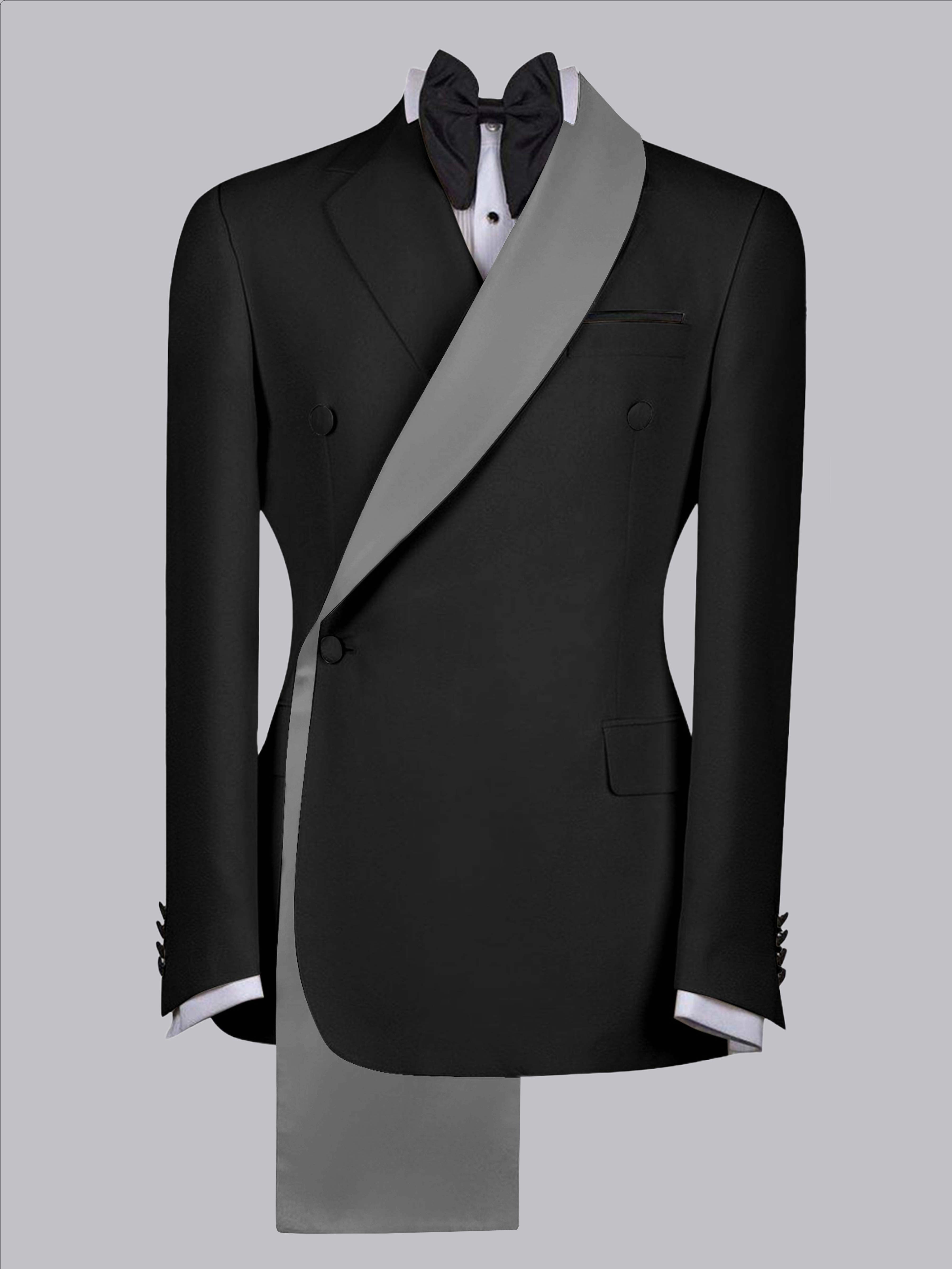 Refined Trim Detail Men's Shawl Lapel Suit Jacket