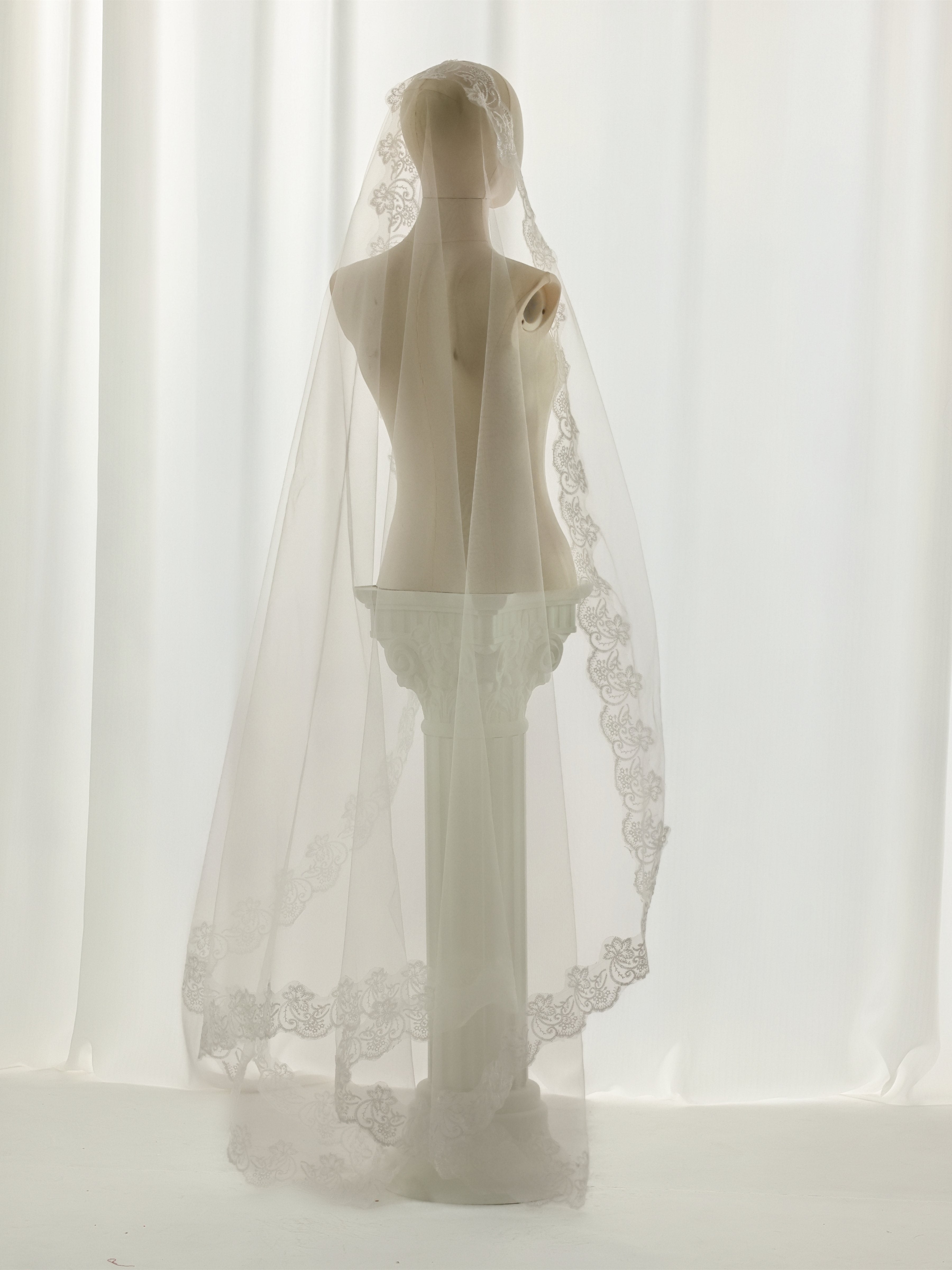 Ivory Lace Mantilla Wedding Veil