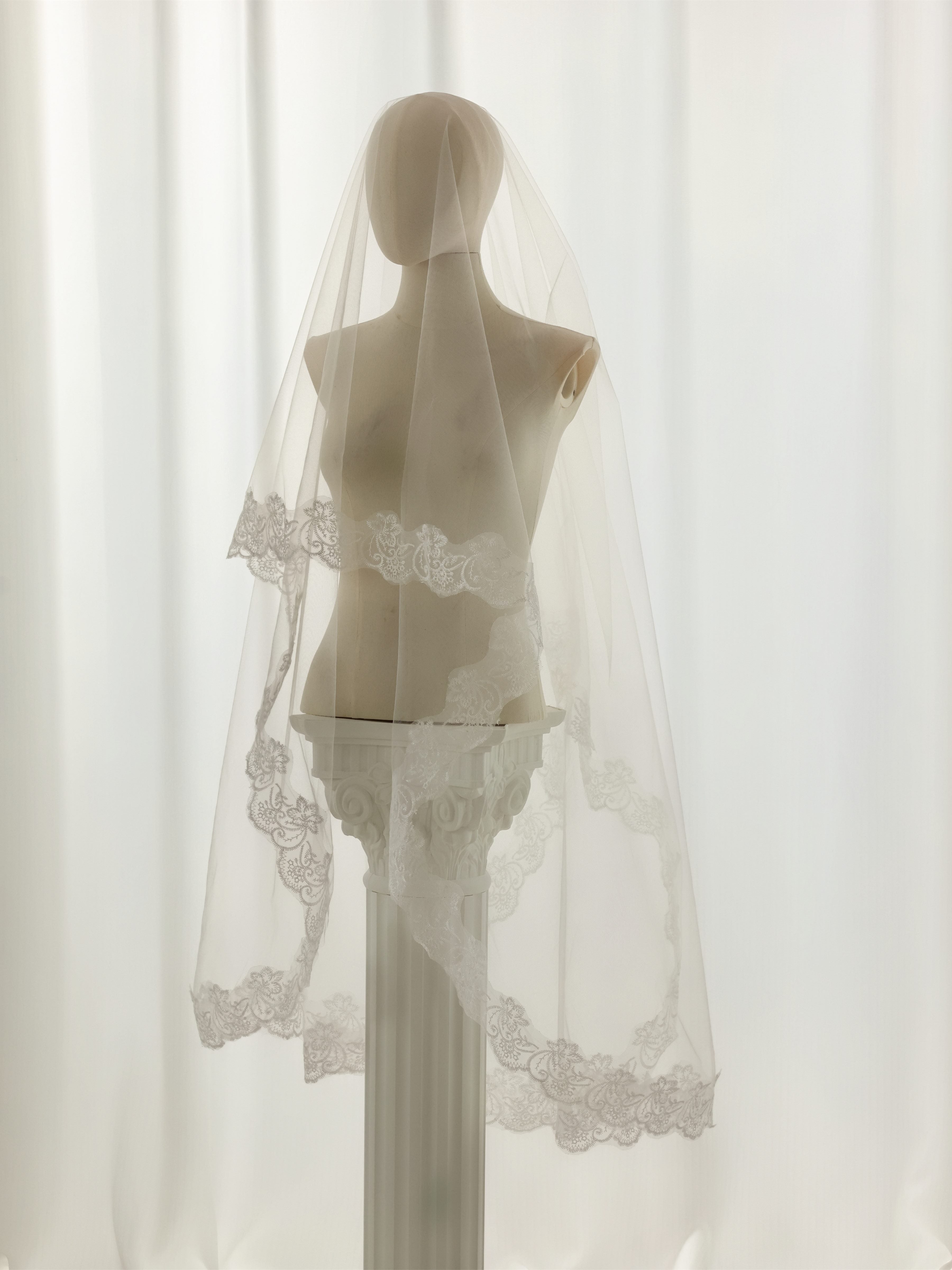 Ivory Lace Mantilla Wedding Veil