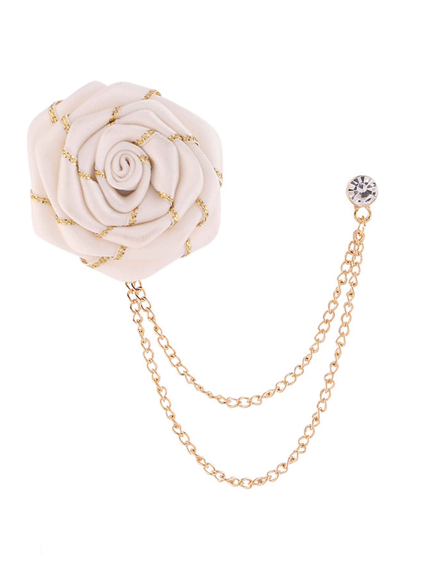 Pomuyoo Trendy Rose Flower Lapel Pins for Men's Suit