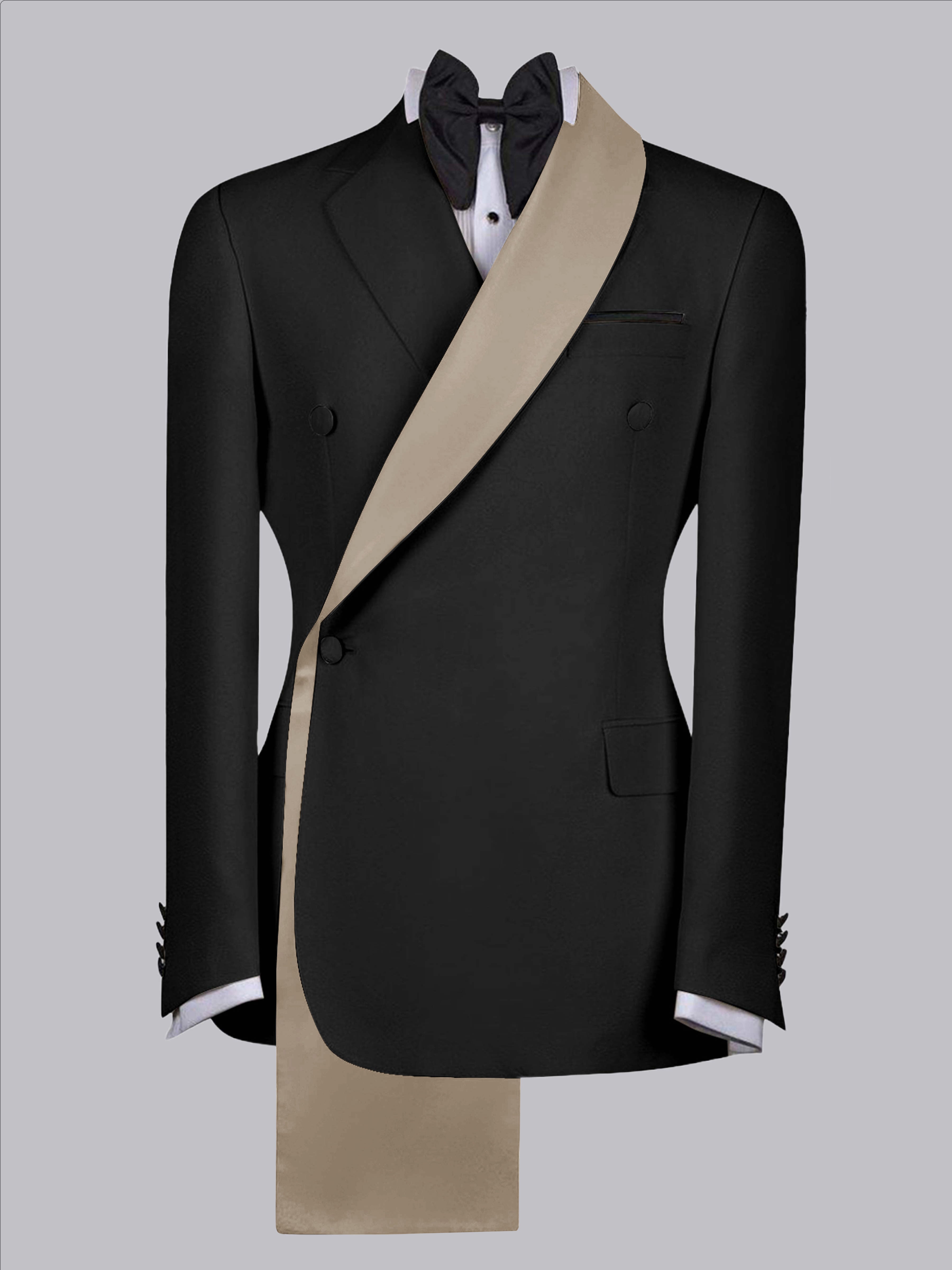 Refined Trim Detail Men's Shawl Lapel Suit Jacket