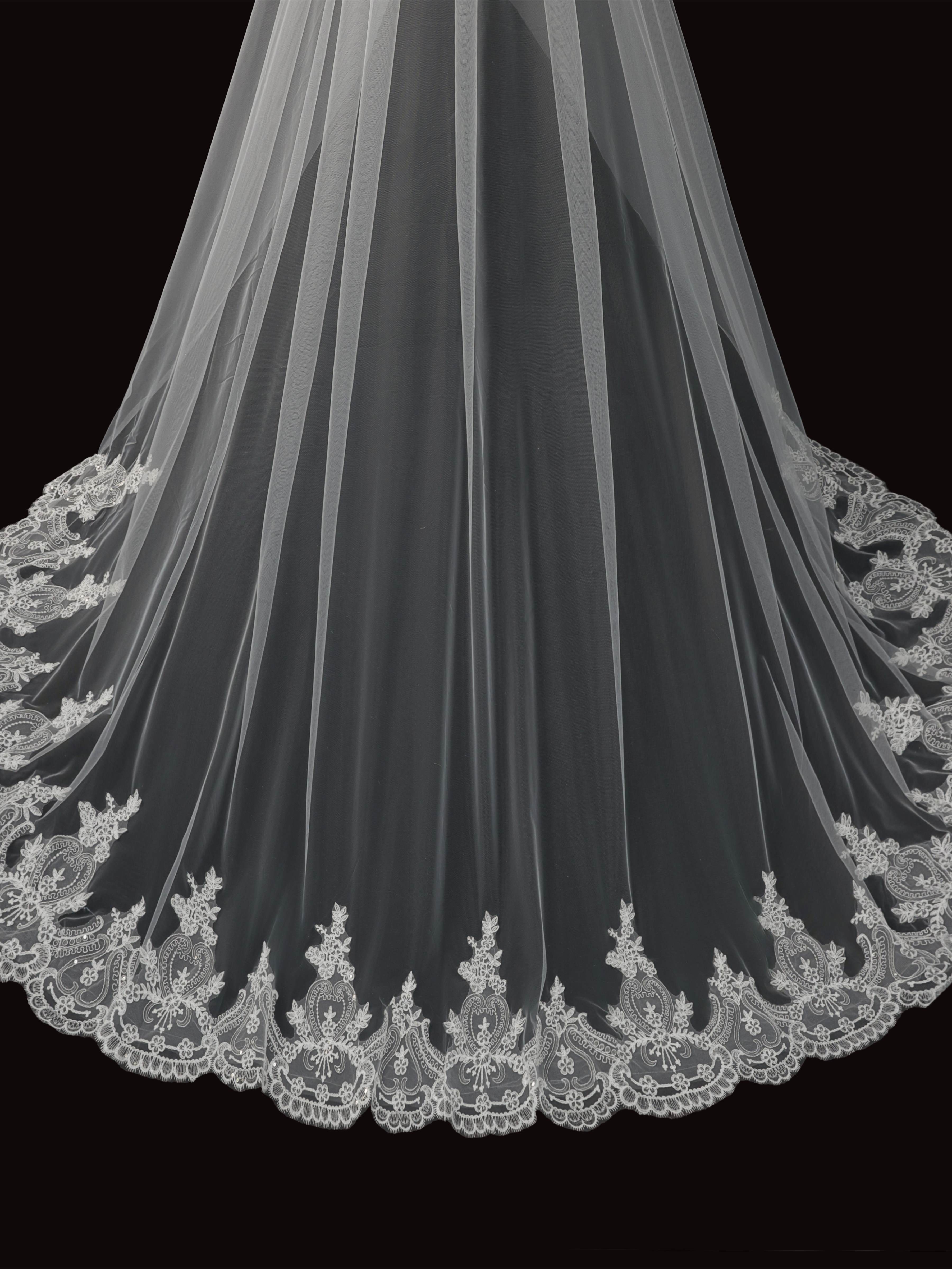 Layered Tulle Bridal Veil with Comb