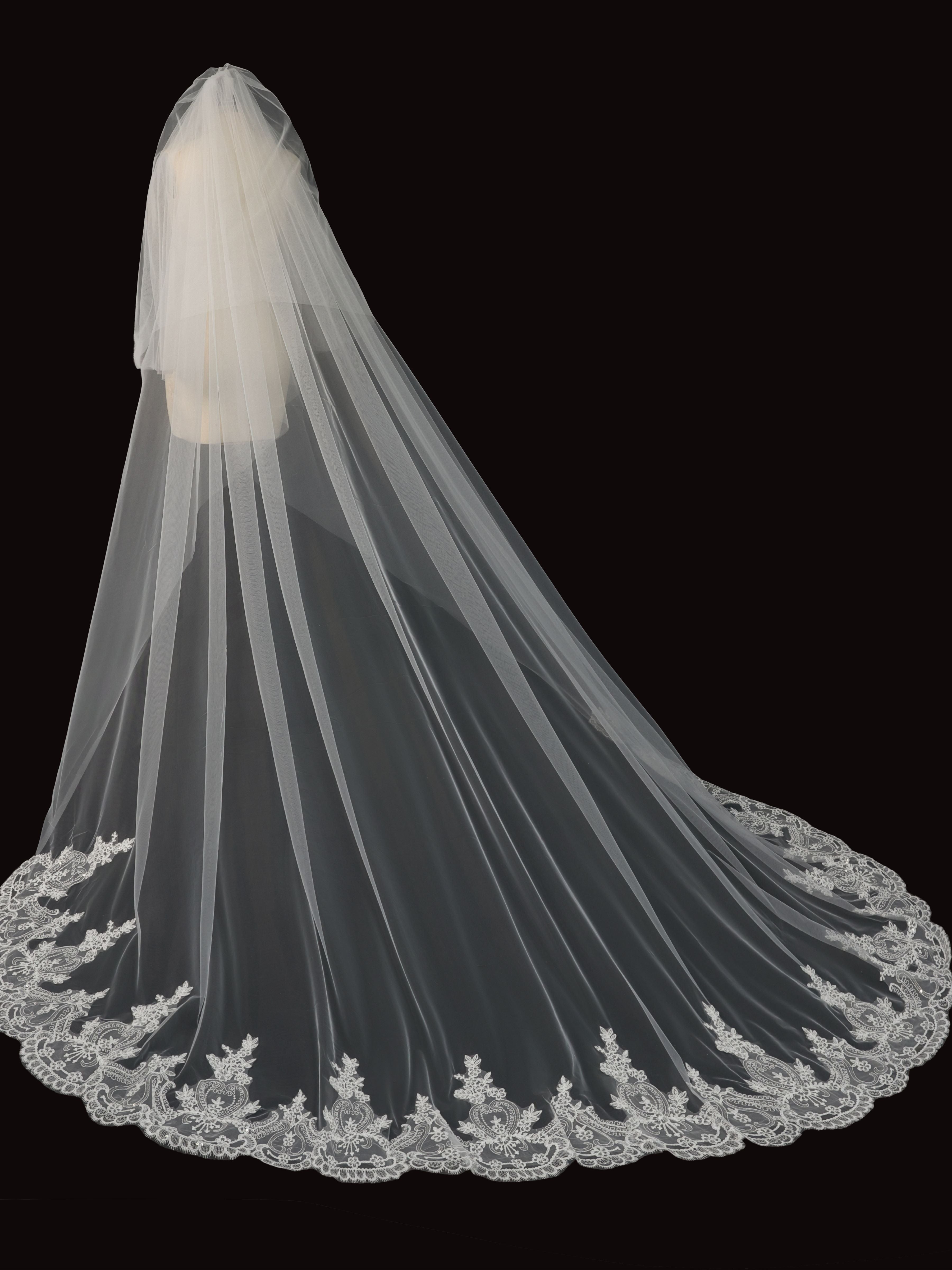 Layered Tulle Bridal Veil with Comb