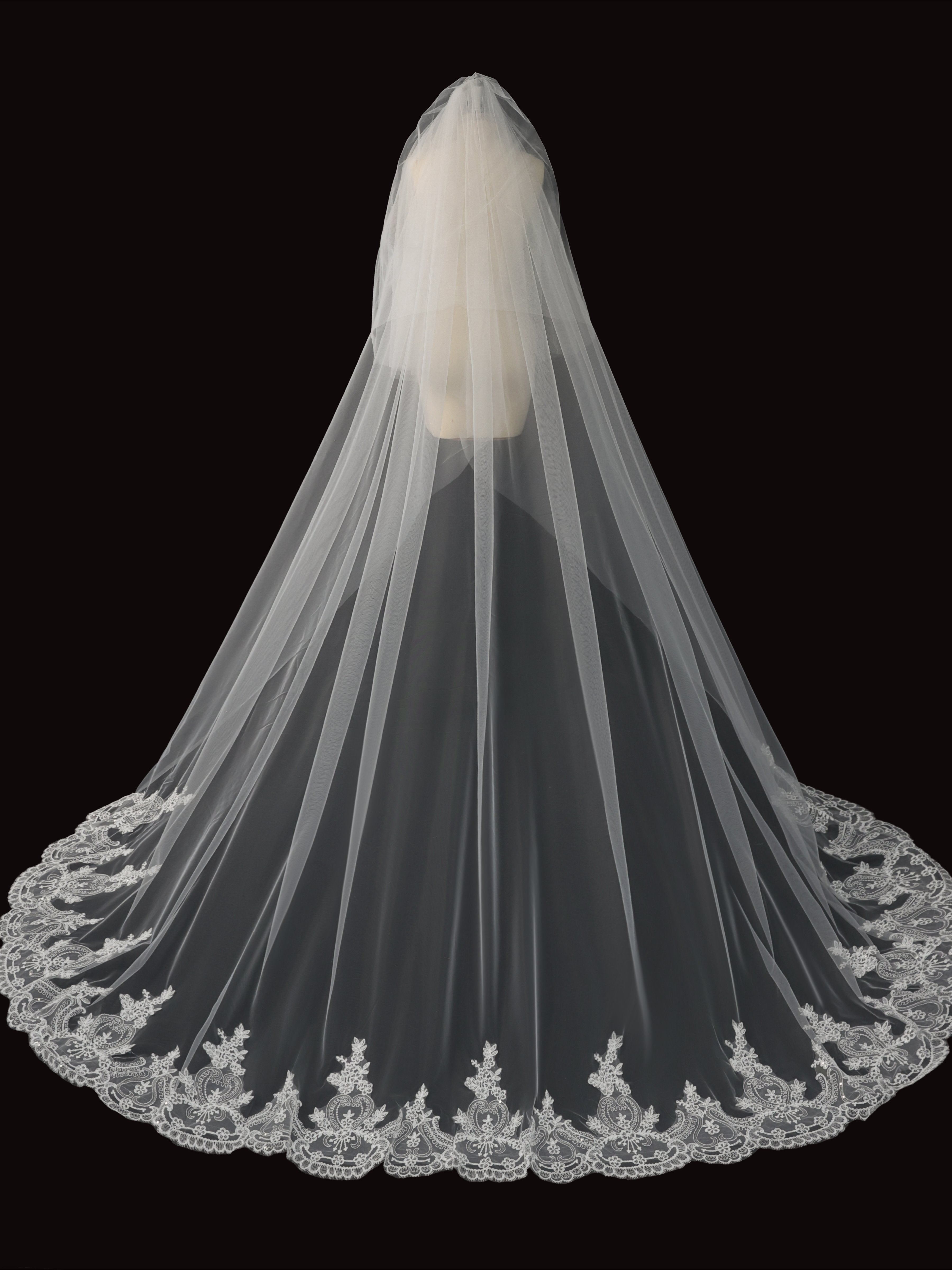 Layered Tulle Bridal Veil with Comb