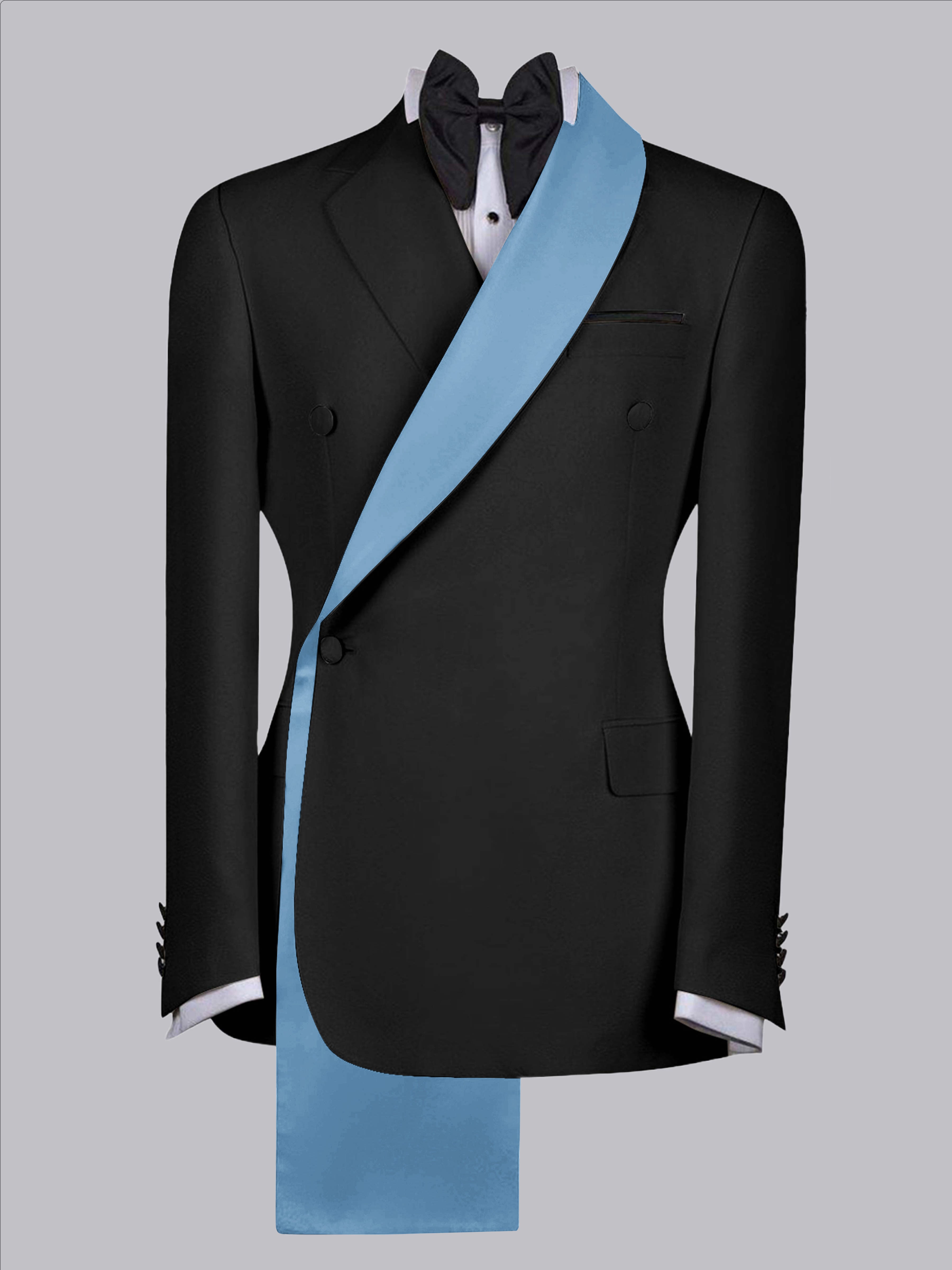 Refined Trim Detail Men's Shawl Lapel Suit Jacket