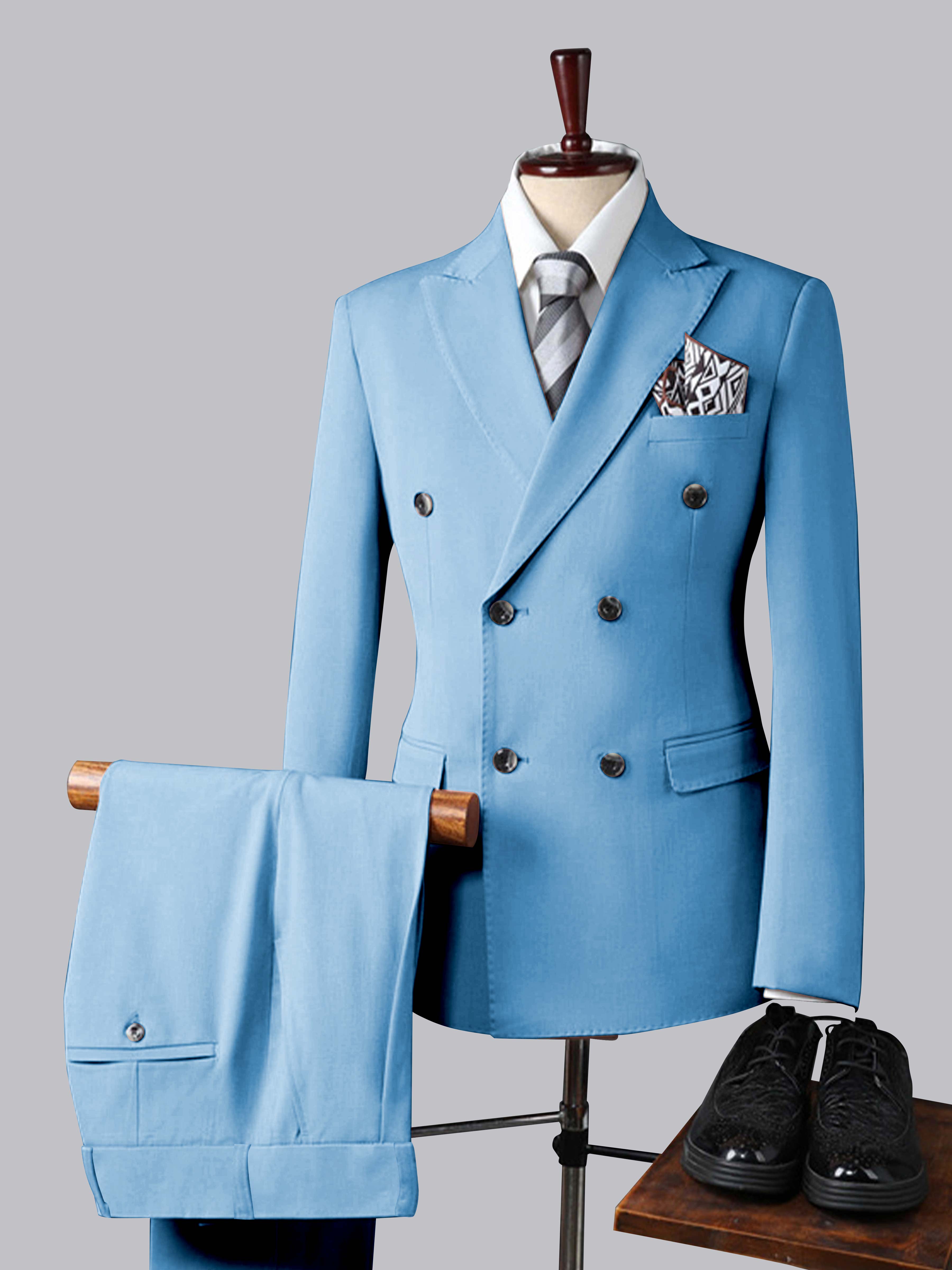 Men's Slim Fit Double Breasted 3 Pieces Wedding Suits