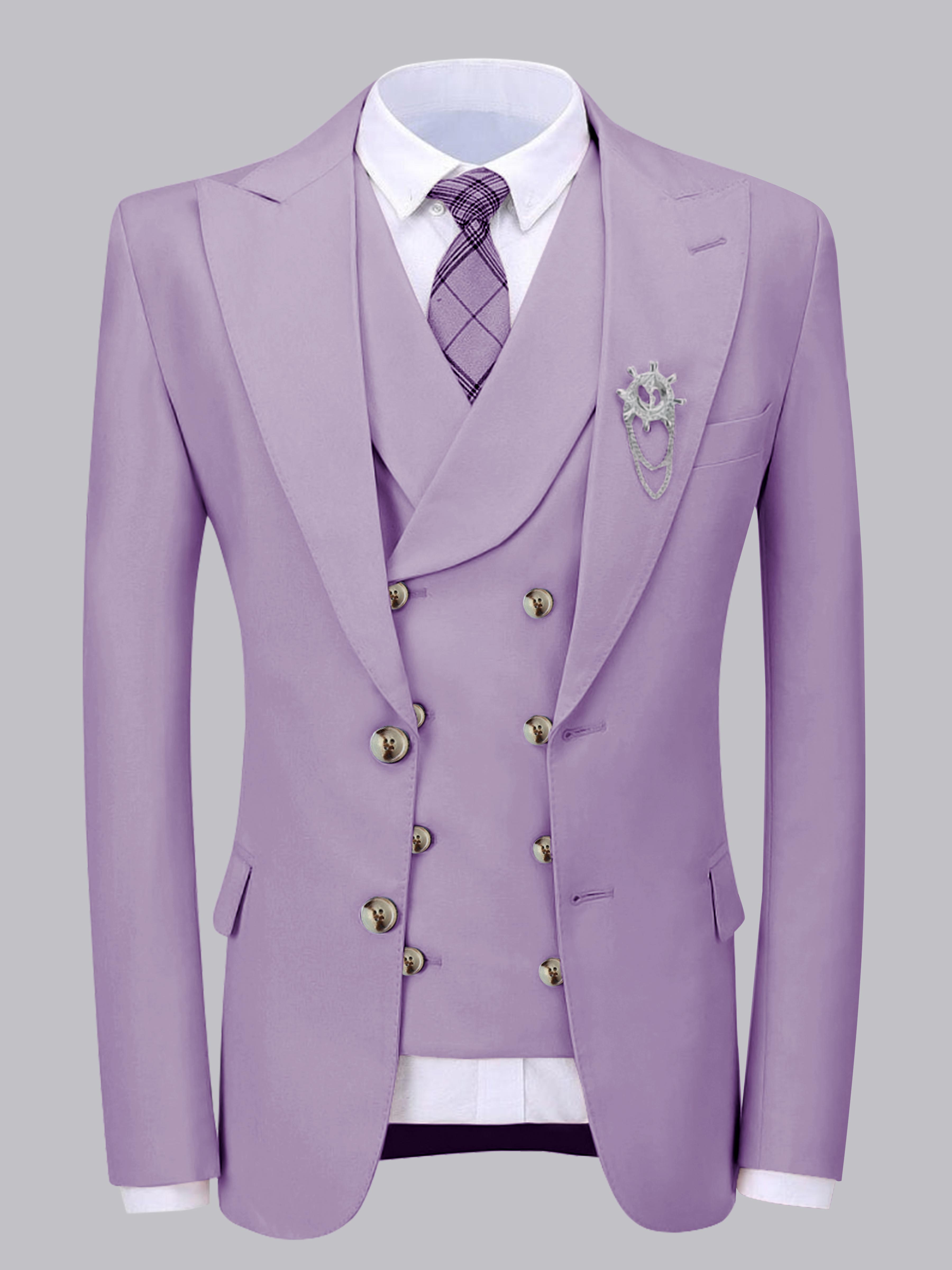 Elegant Men's Two Buttons 2 Pieces Wedding Suit Jacket & Vest