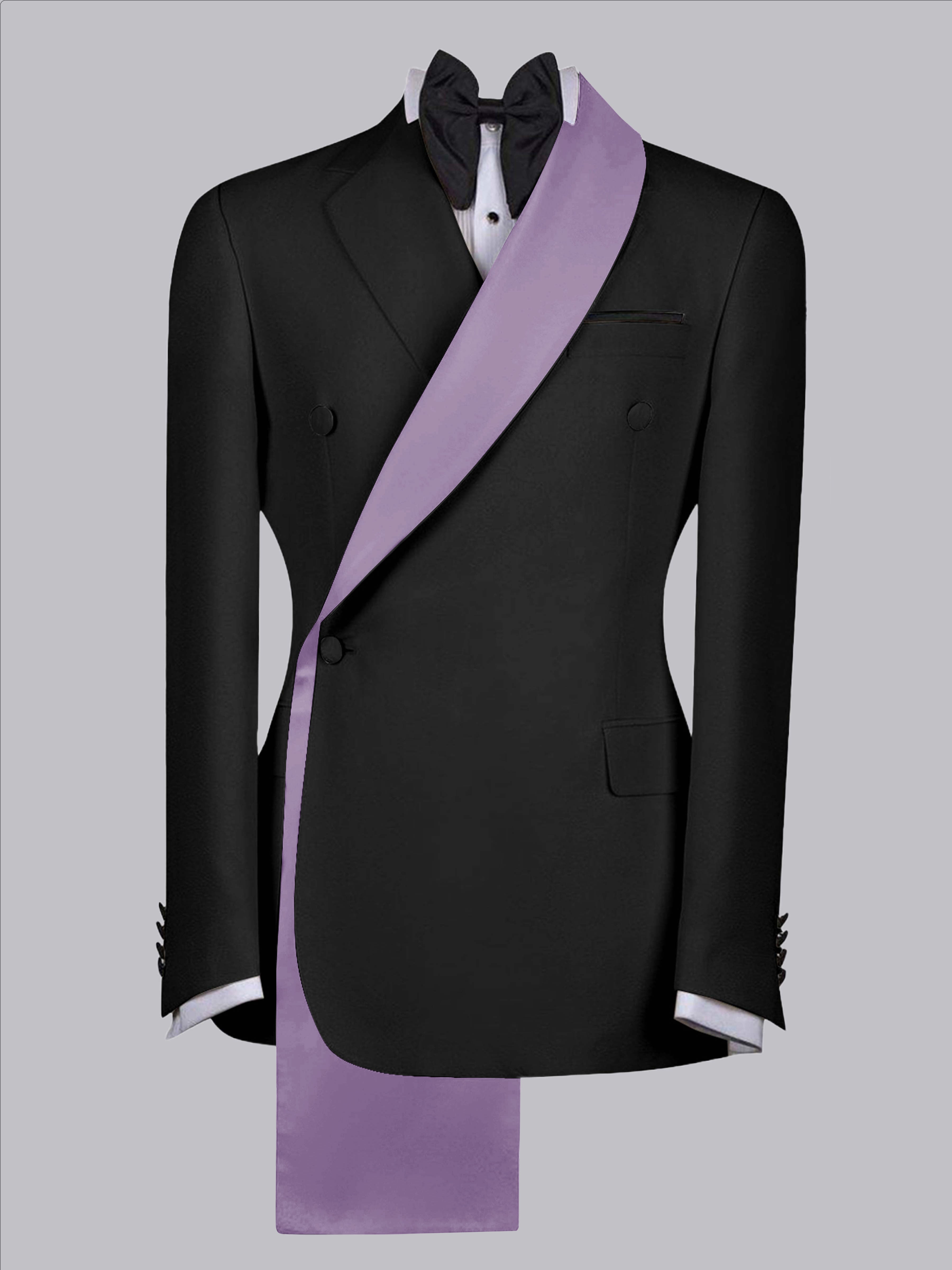 Refined Trim Detail Men's Shawl Lapel Suit Jacket