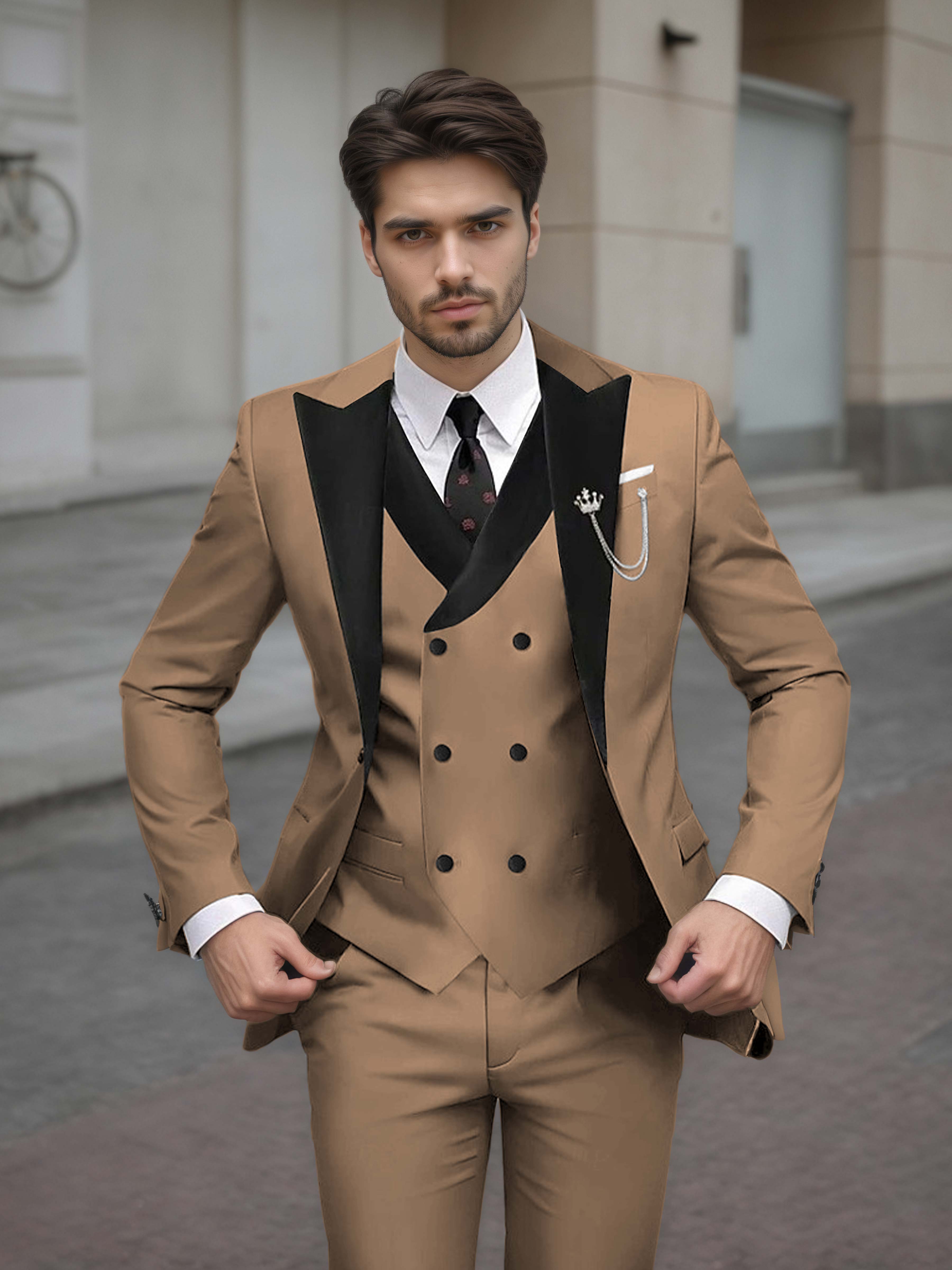 Luxurious Men's Tailored Slim Fit 3 Pieces Event Suits