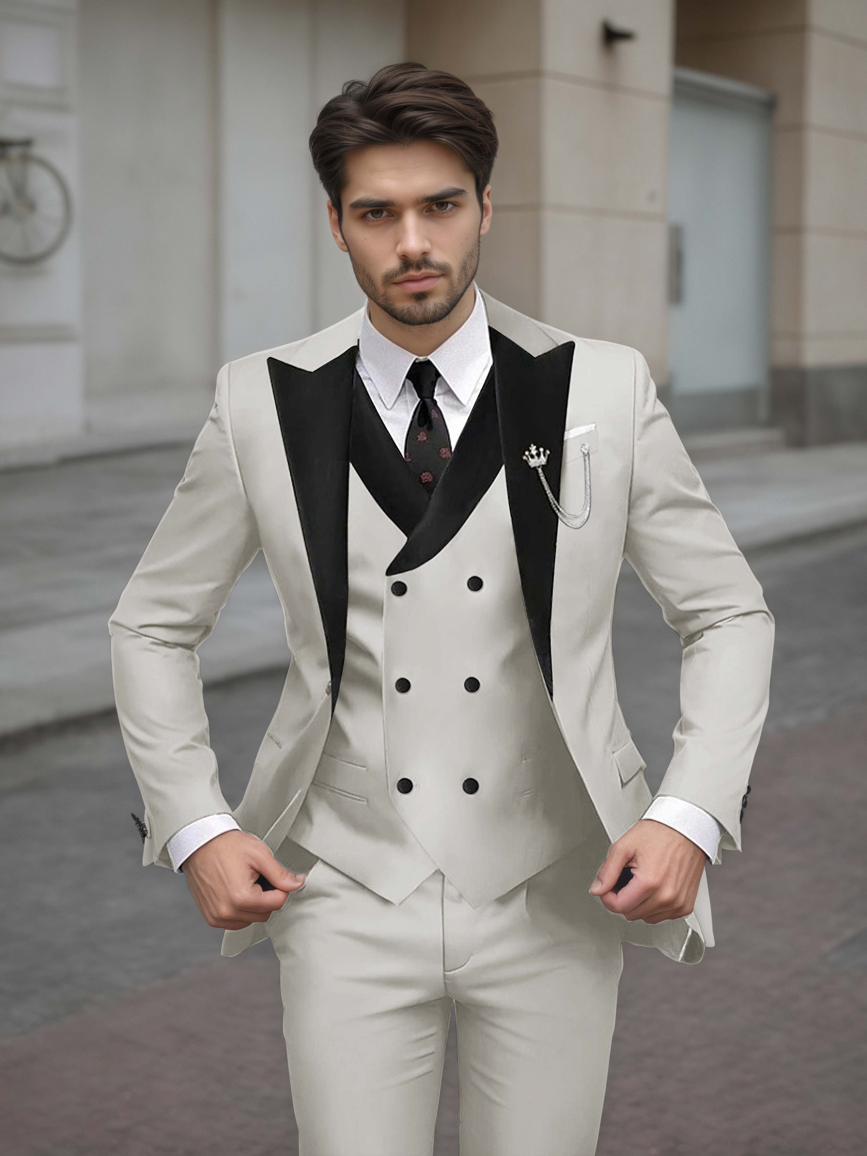 Luxurious Men's Tailored Slim Fit 3 Pieces Event Suits