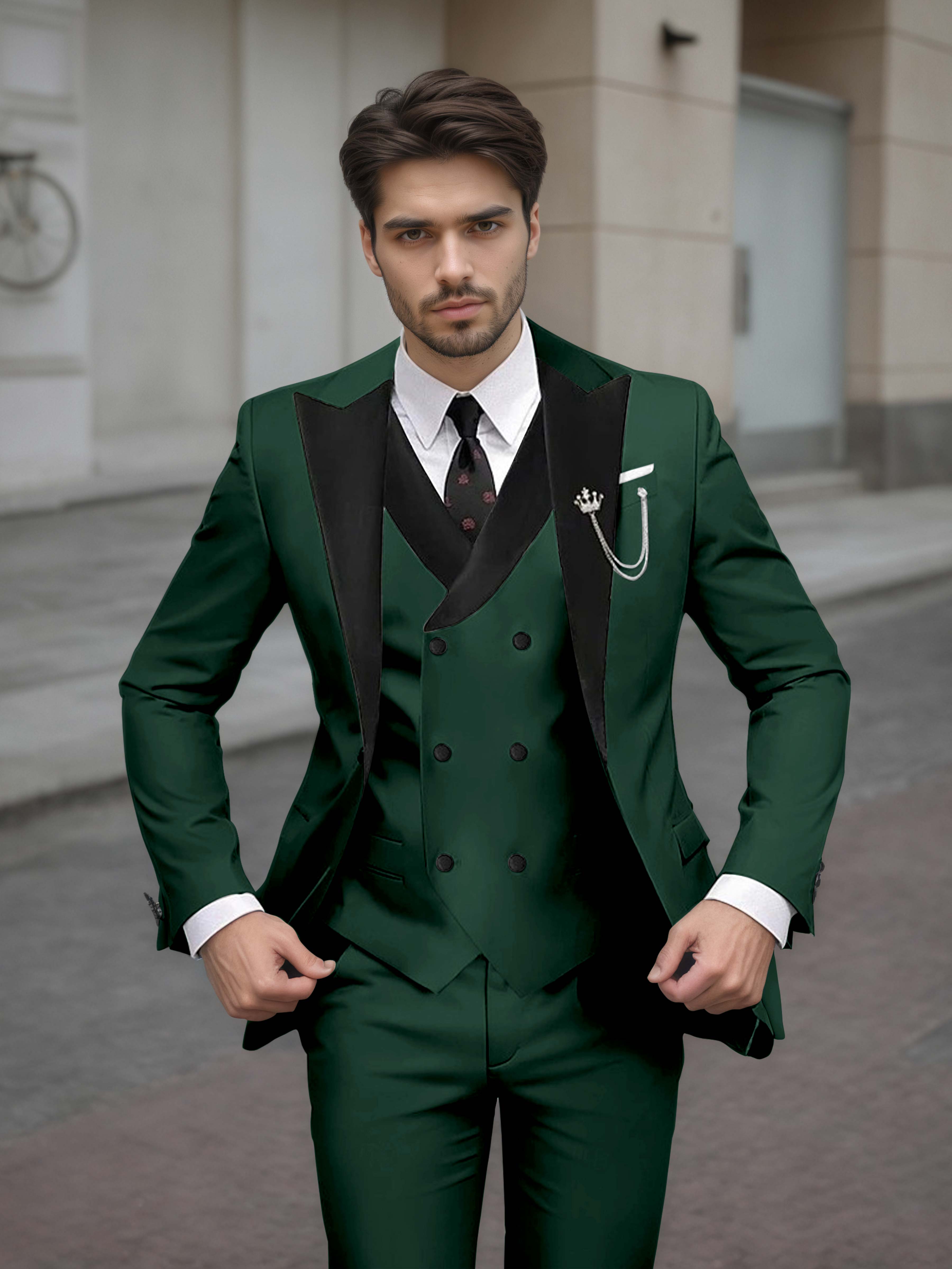 Luxurious Men's Tailored Slim Fit 3 Pieces Event Suits