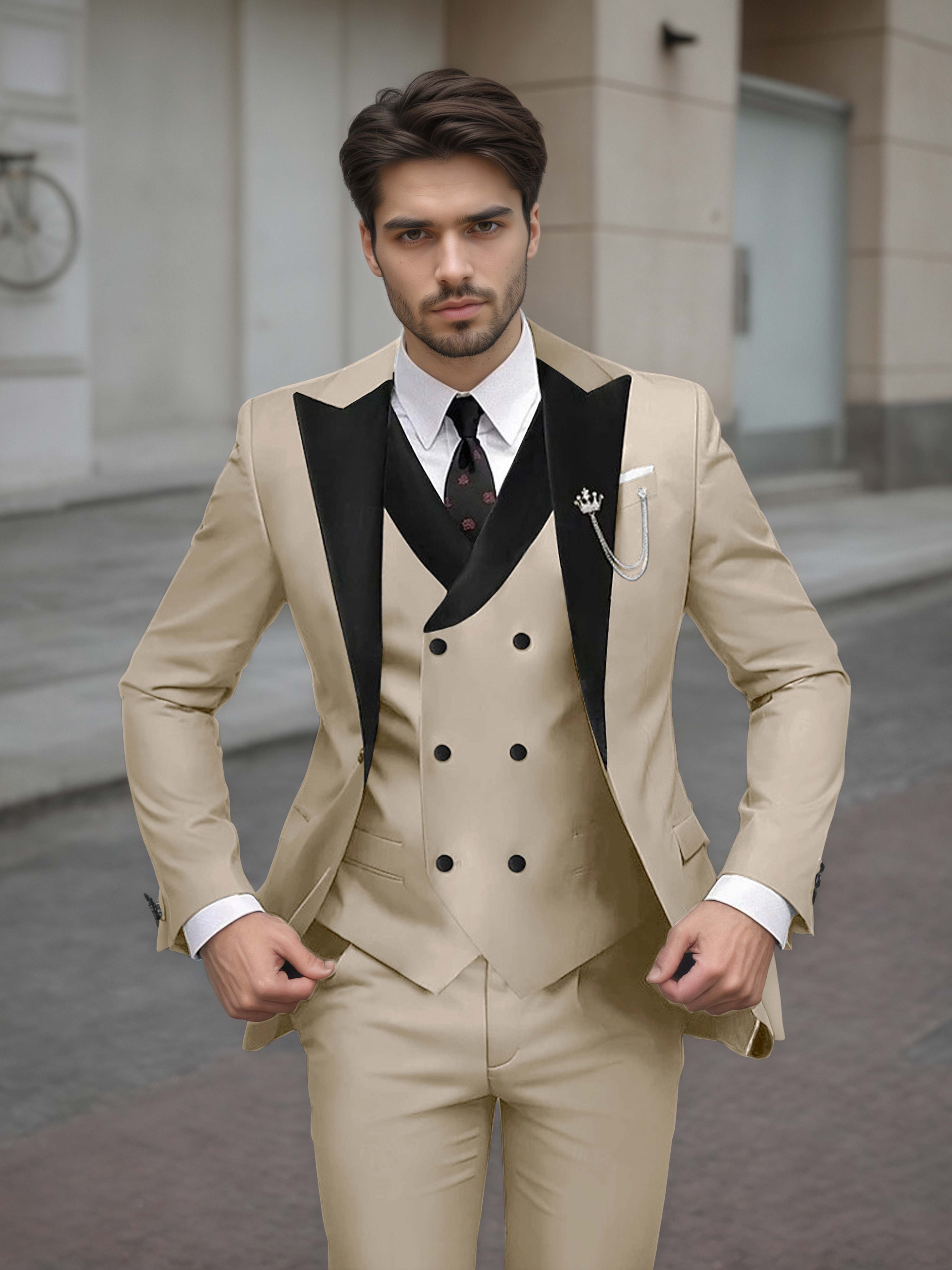 Luxurious Men's Tailored Slim Fit 3 Pieces Event Suits
