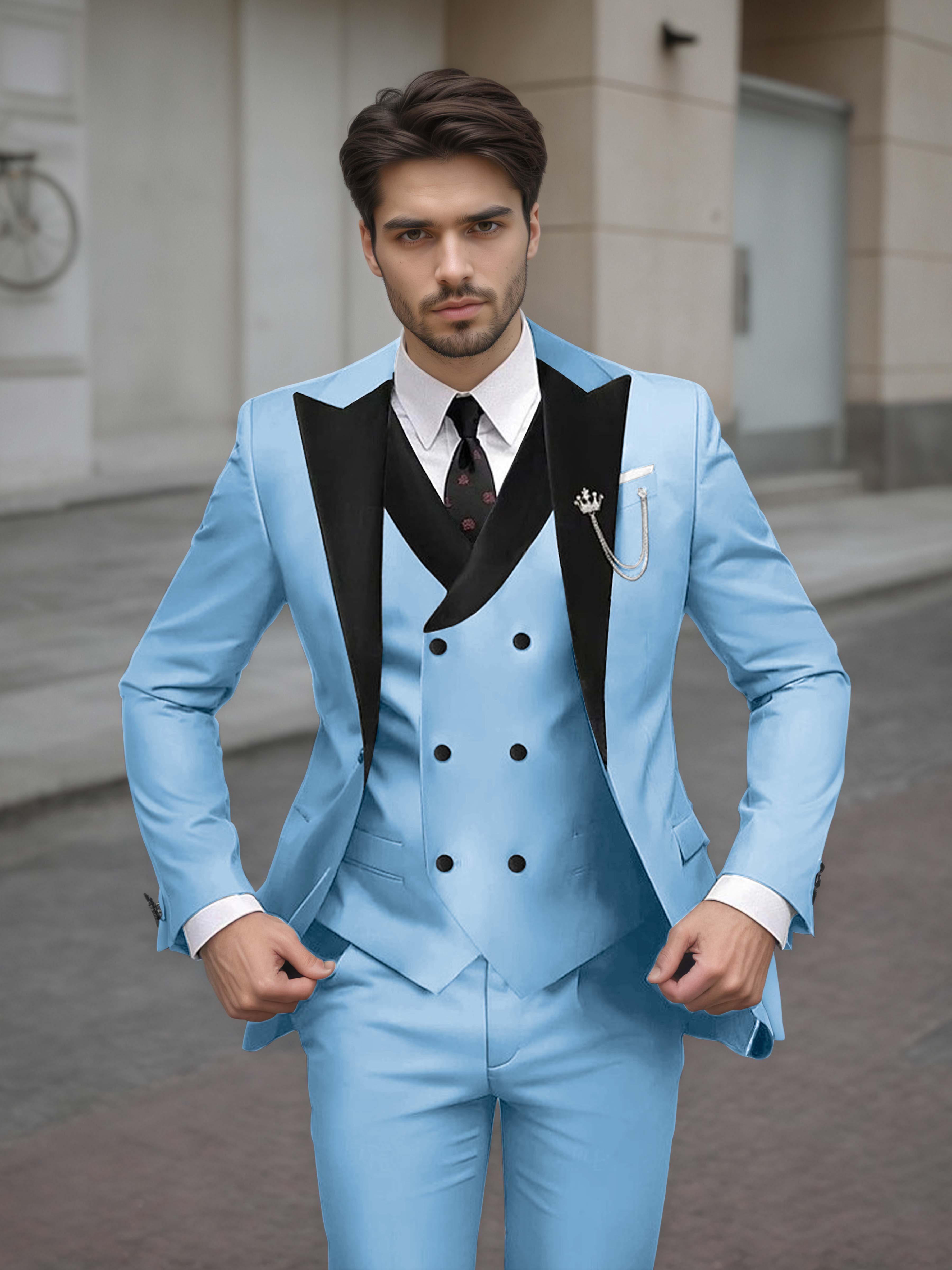 Luxurious Men's Tailored Slim Fit 3 Pieces Event Suits