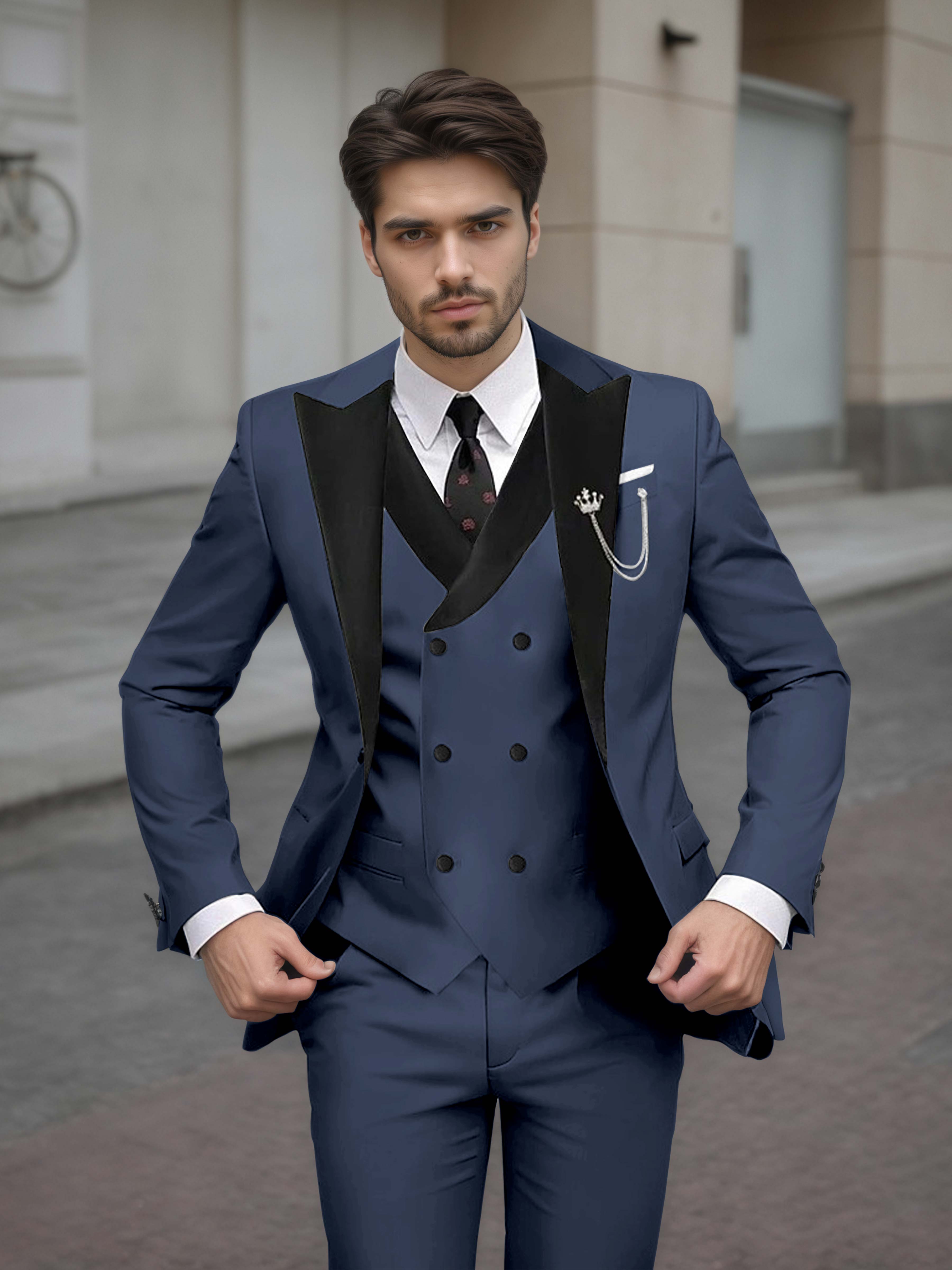 Luxurious Men's Tailored Slim Fit 3 Pieces Event Suits