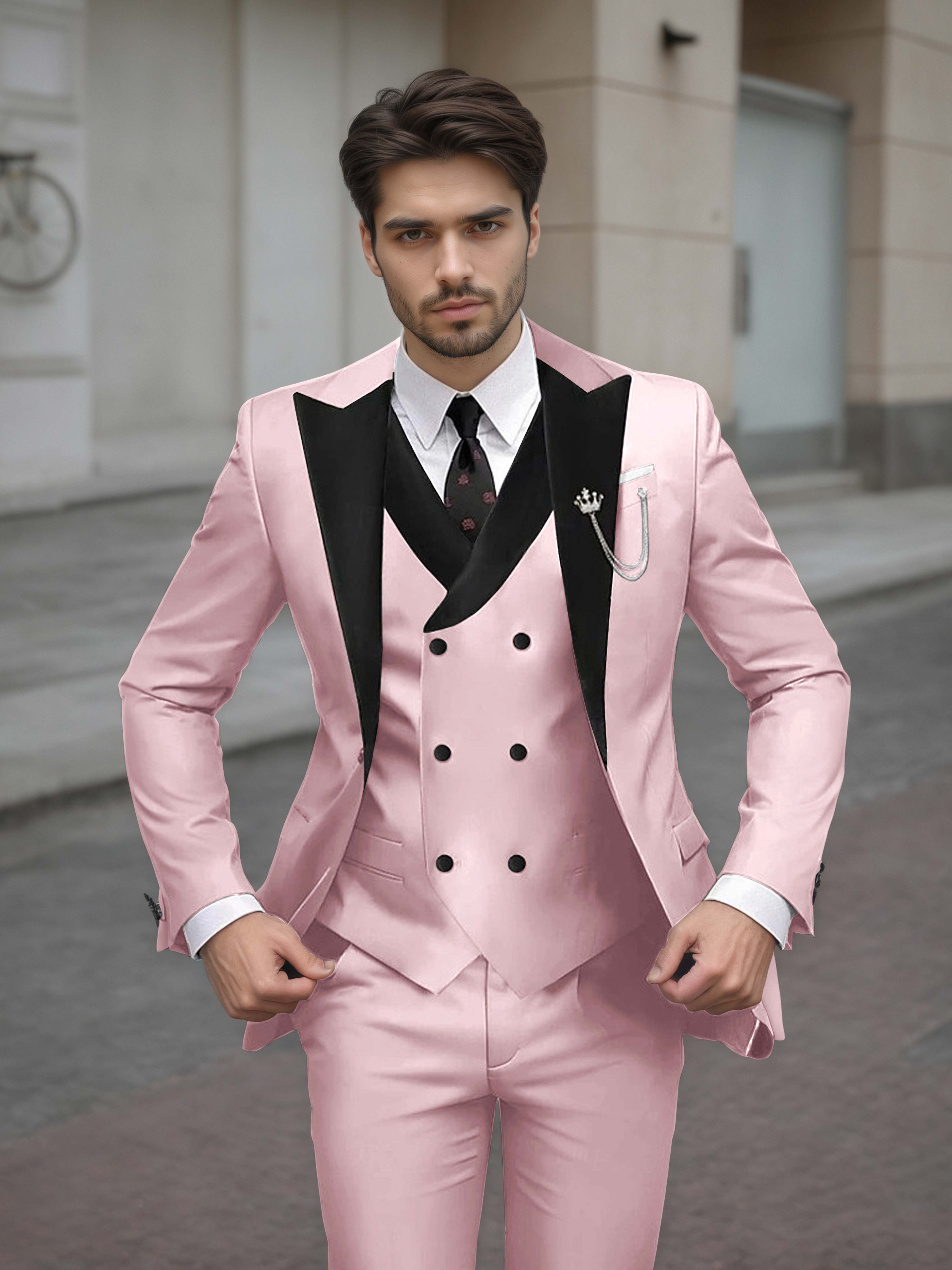 Luxurious Men's Tailored Slim Fit 3 Pieces Event Suits