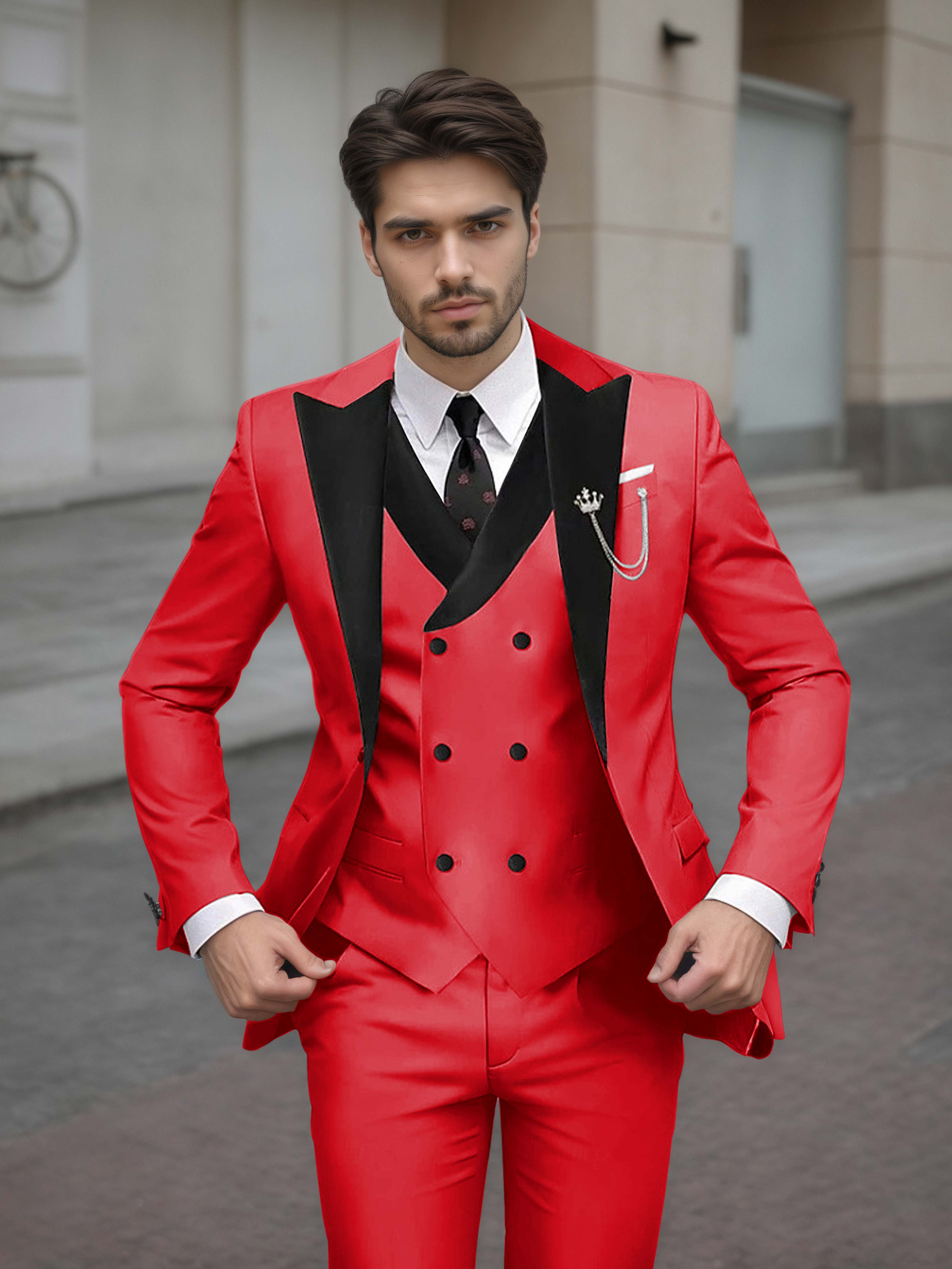 Luxurious Men's Tailored Slim Fit 3 Pieces Event Suits