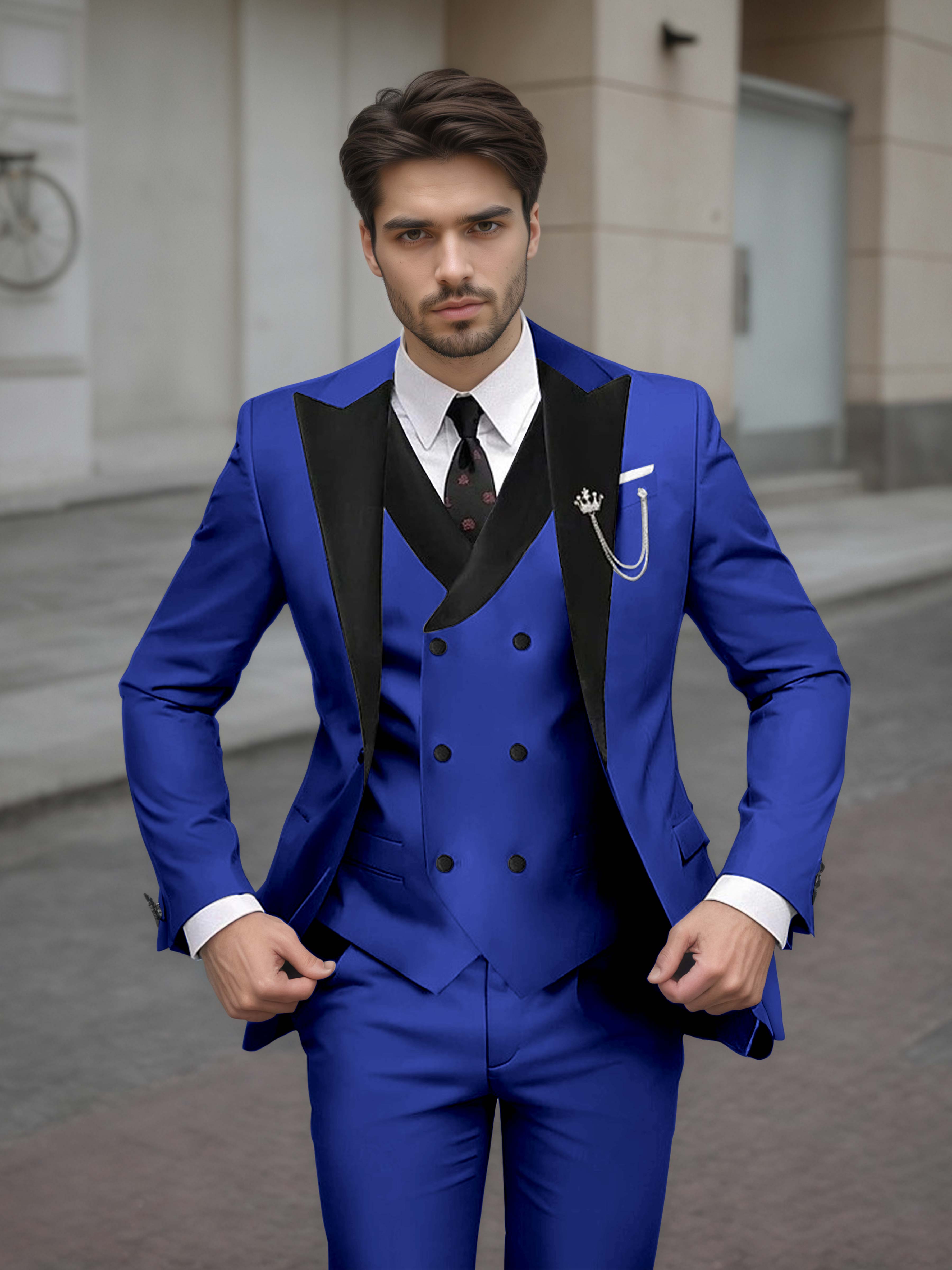 Luxurious Men's Tailored Slim Fit 3 Pieces Event Suits