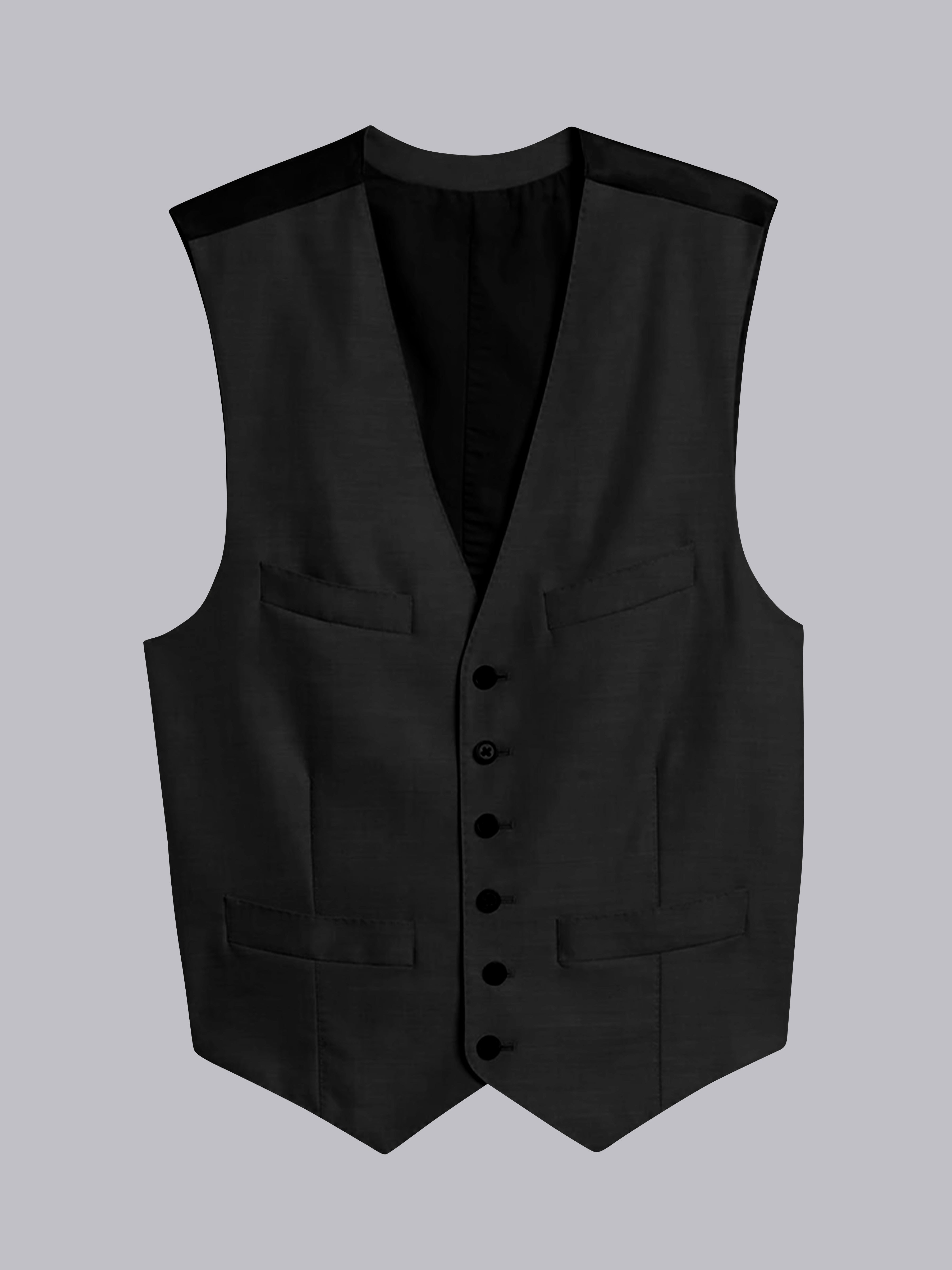 Men's Casual V-Neck Solid Single Six-buttons Vest