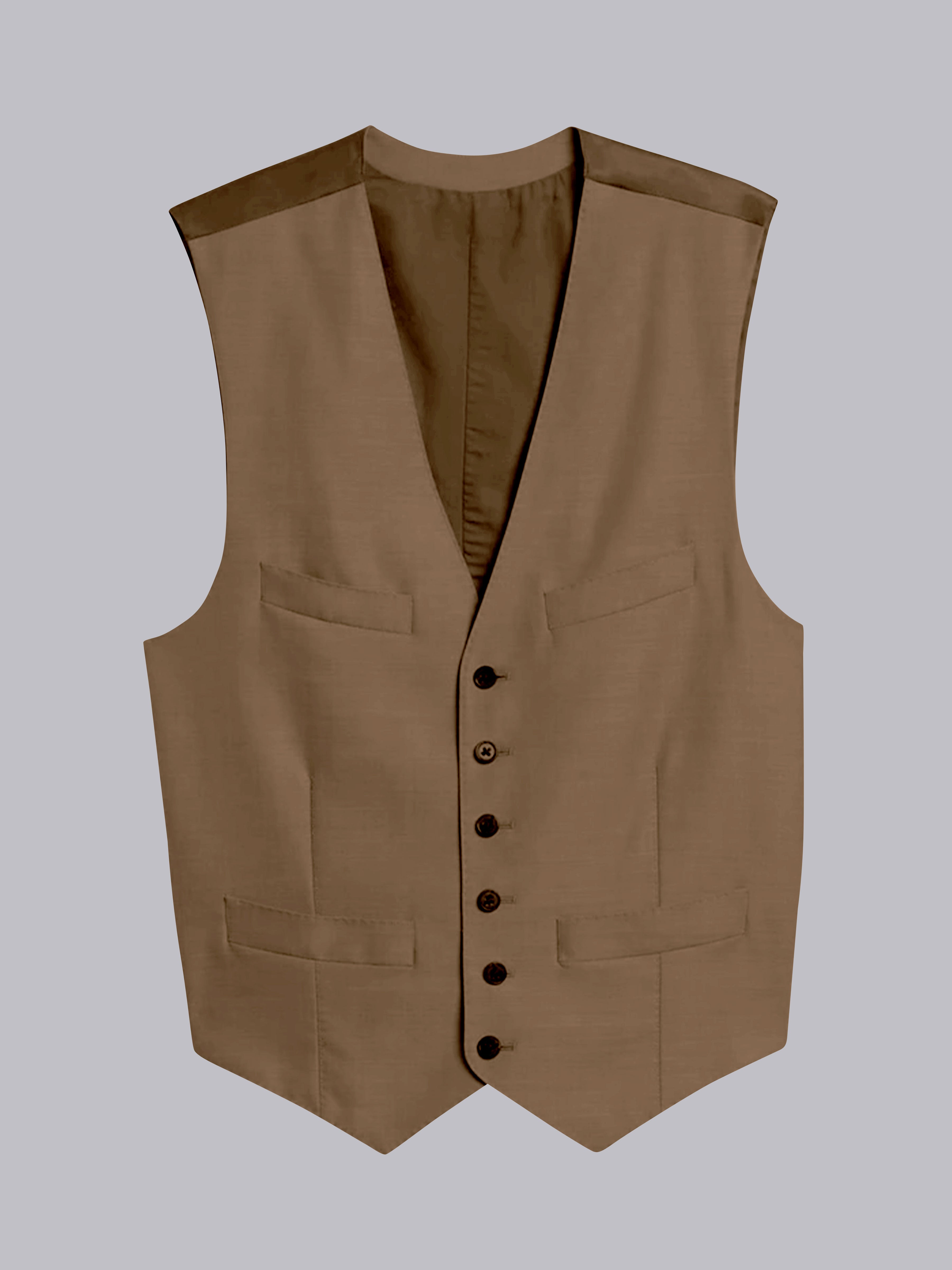 Men's Casual V-Neck Solid Single Six-buttons Vest
