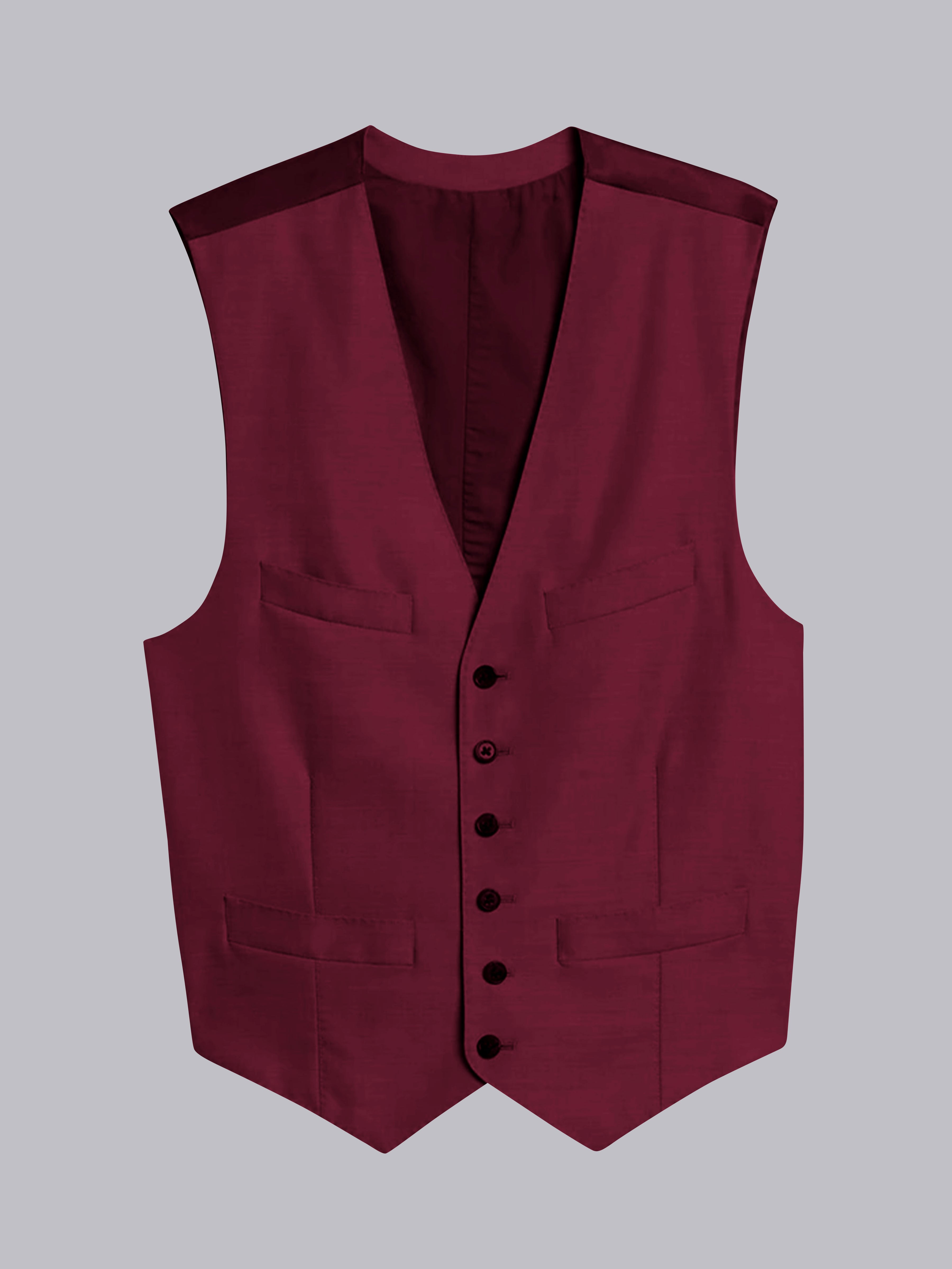 Men's Casual V-Neck Solid Single Six-buttons Vest