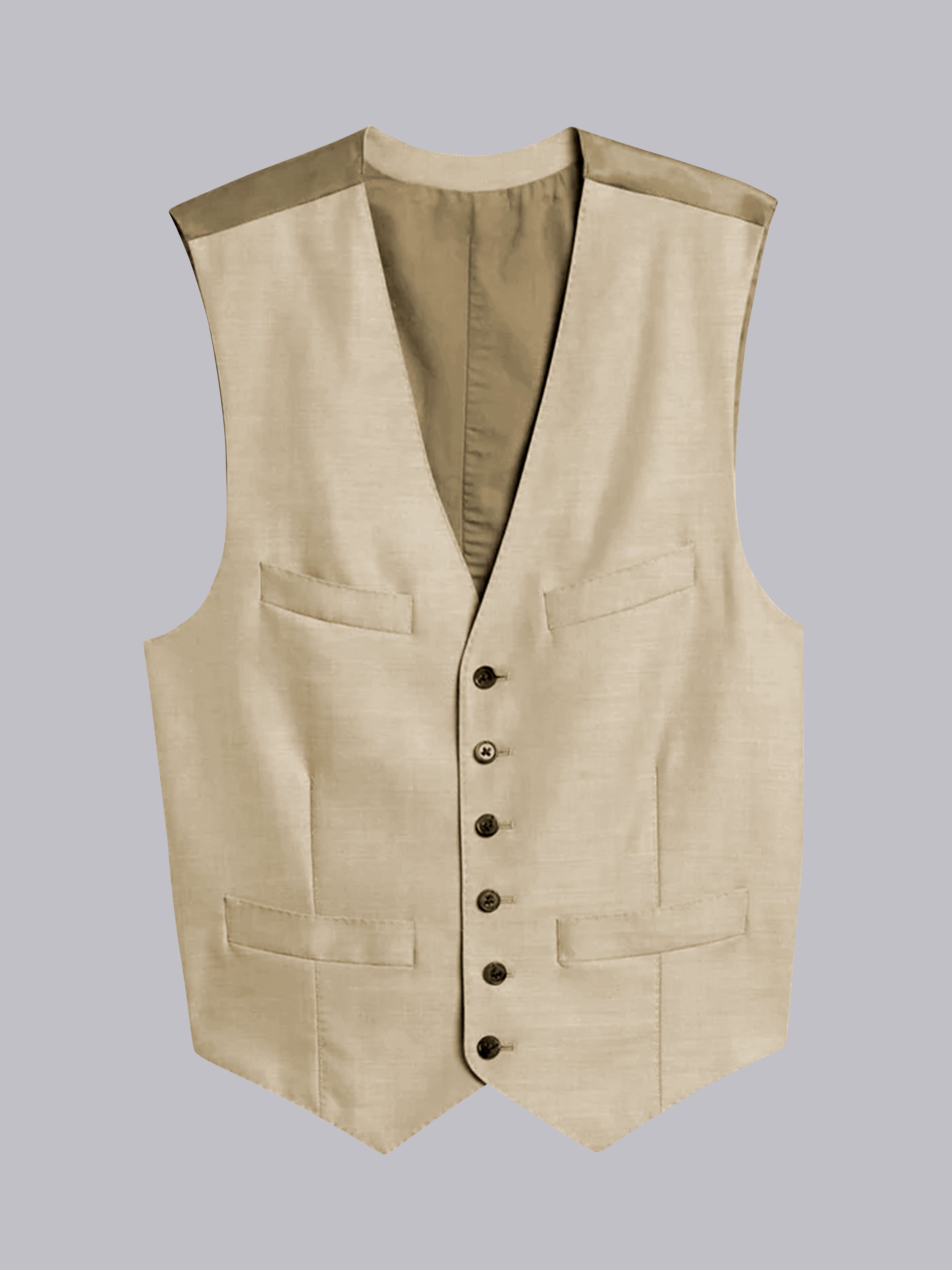 Men's Casual V-Neck Solid Single Six-buttons Vest