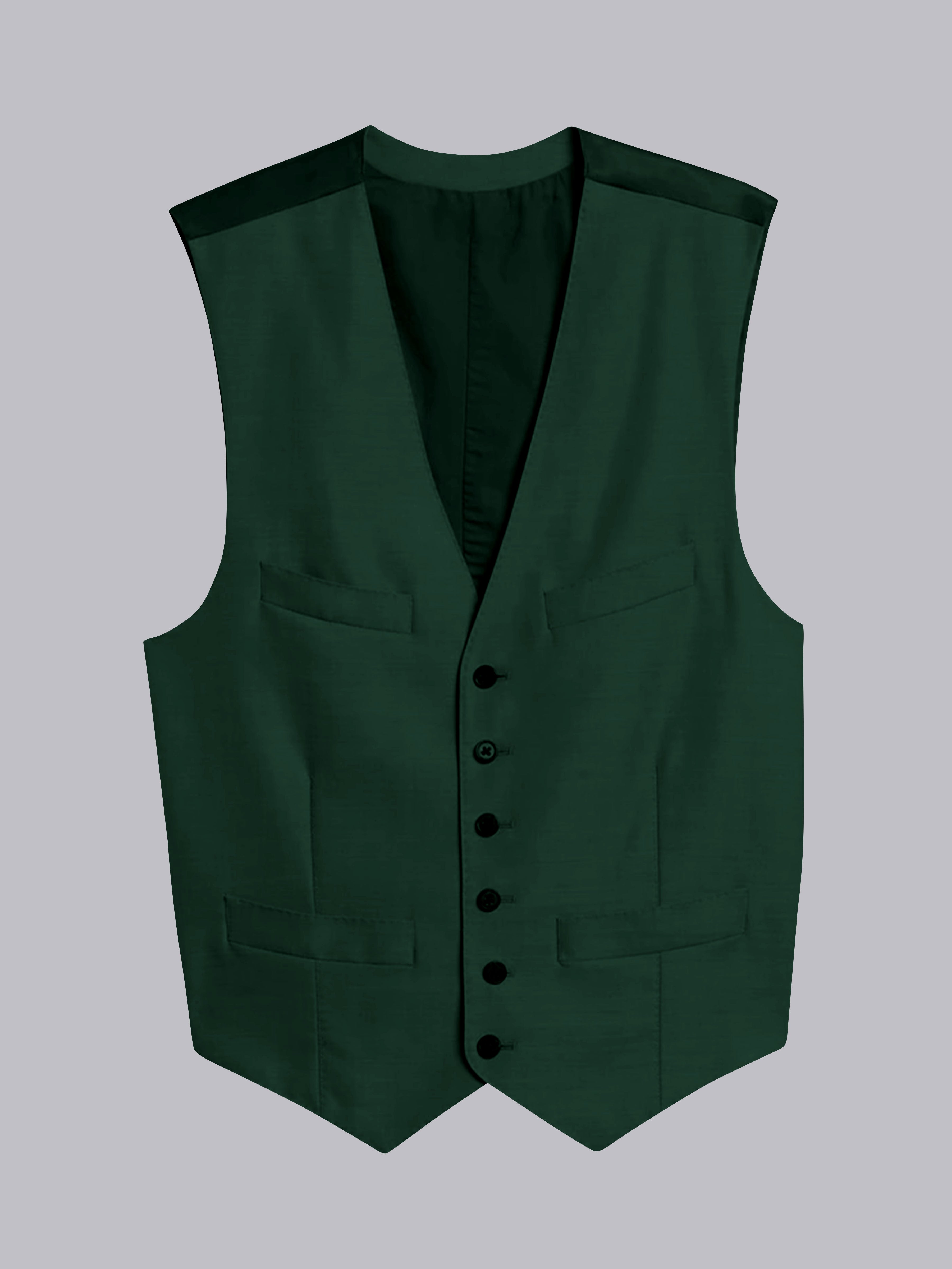 Men's Casual V-Neck Solid Single Six-buttons Vest