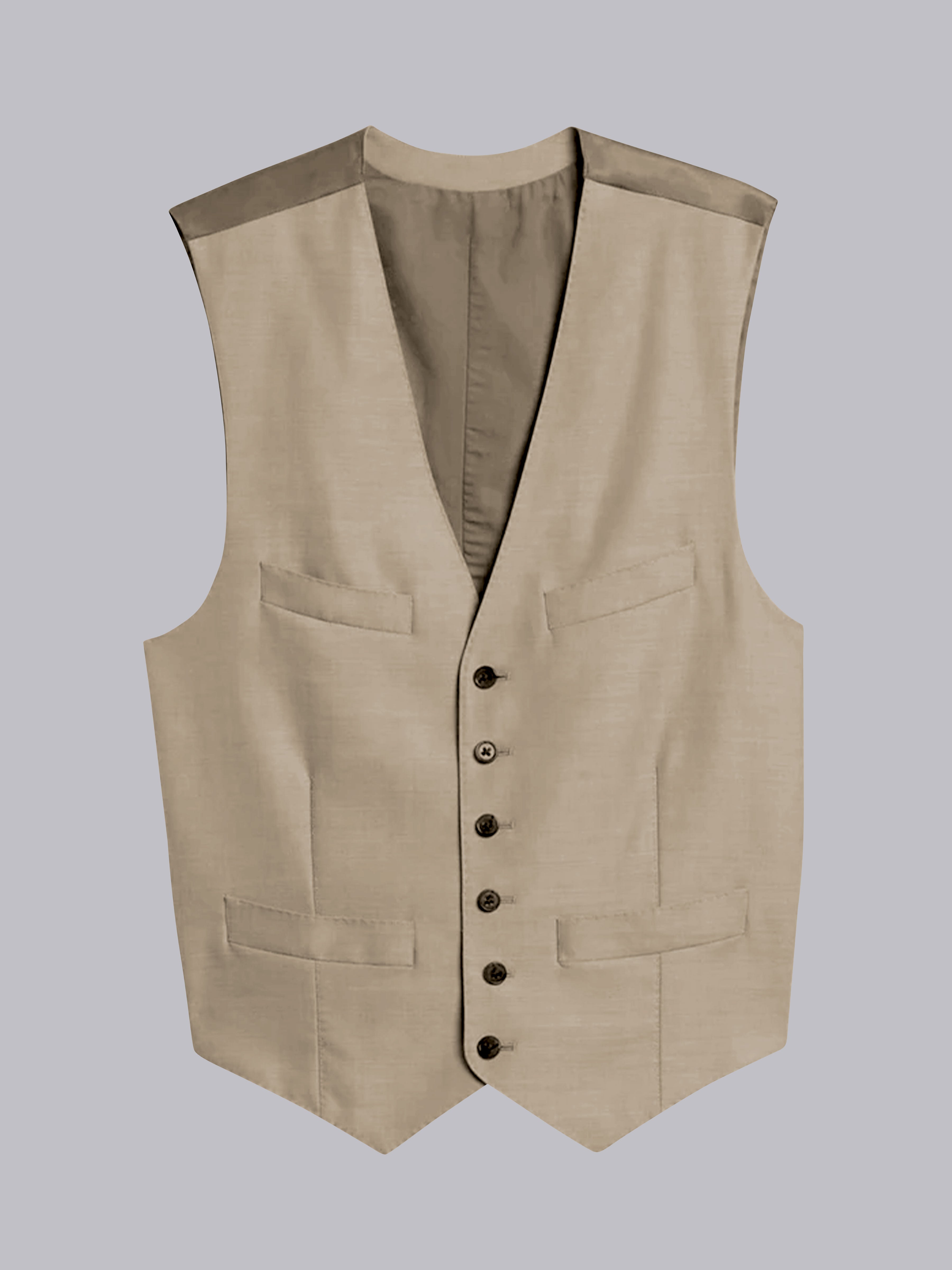 Men's Casual V-Neck Solid Single Six-buttons Vest