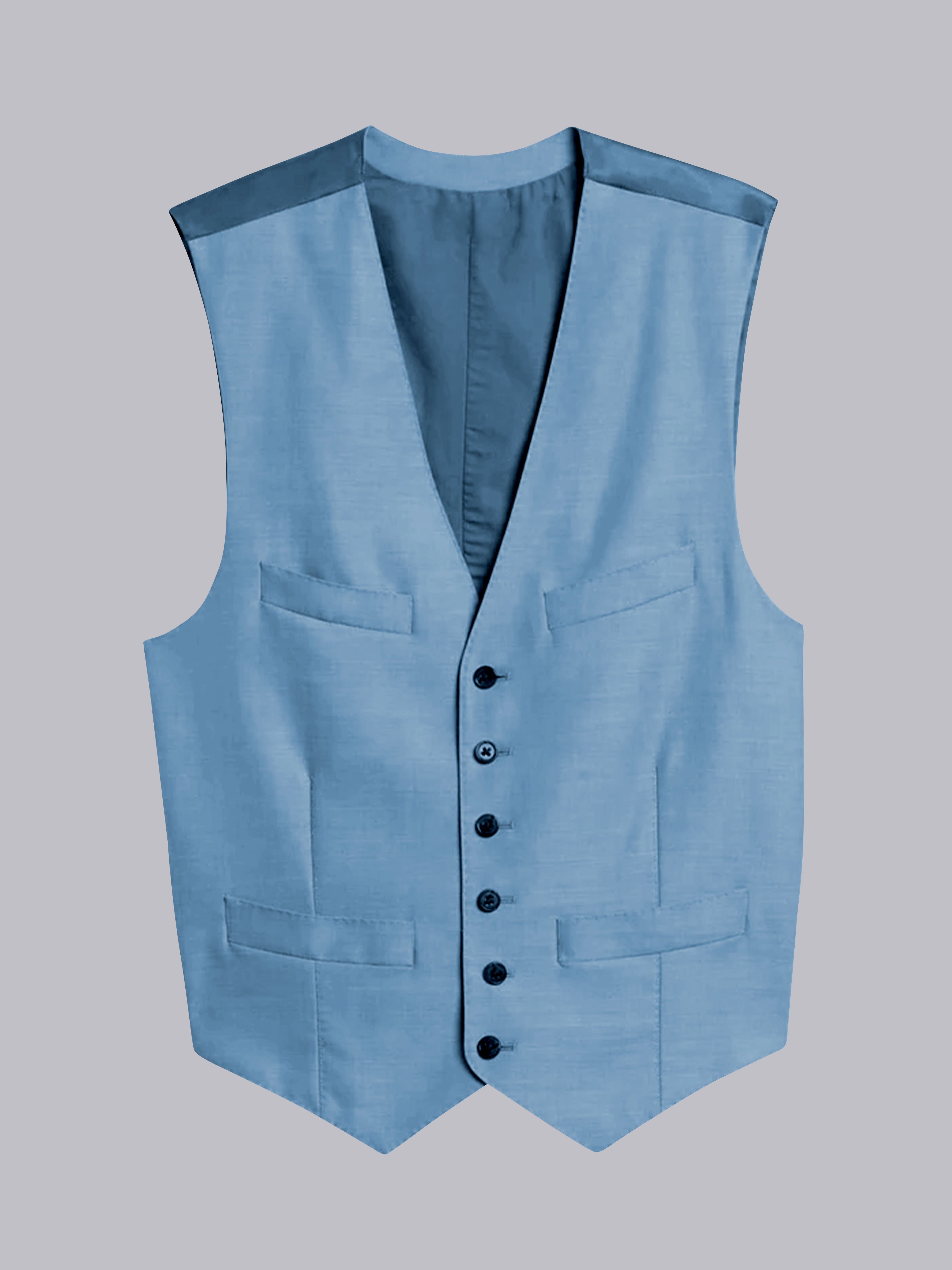 Men's Casual V-Neck Solid Single Six-buttons Vest