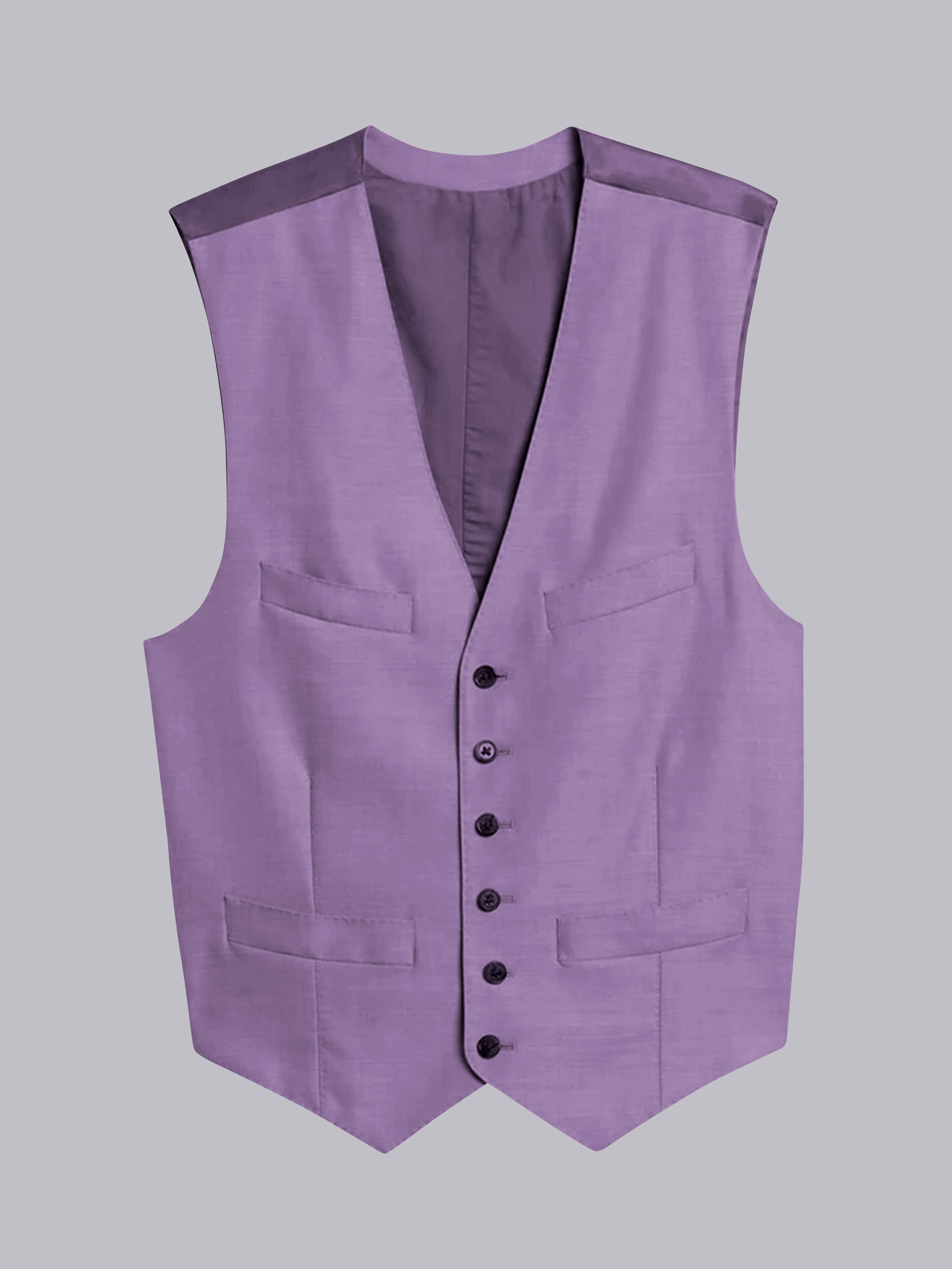 Men's Casual V-Neck Solid Single Six-buttons Vest