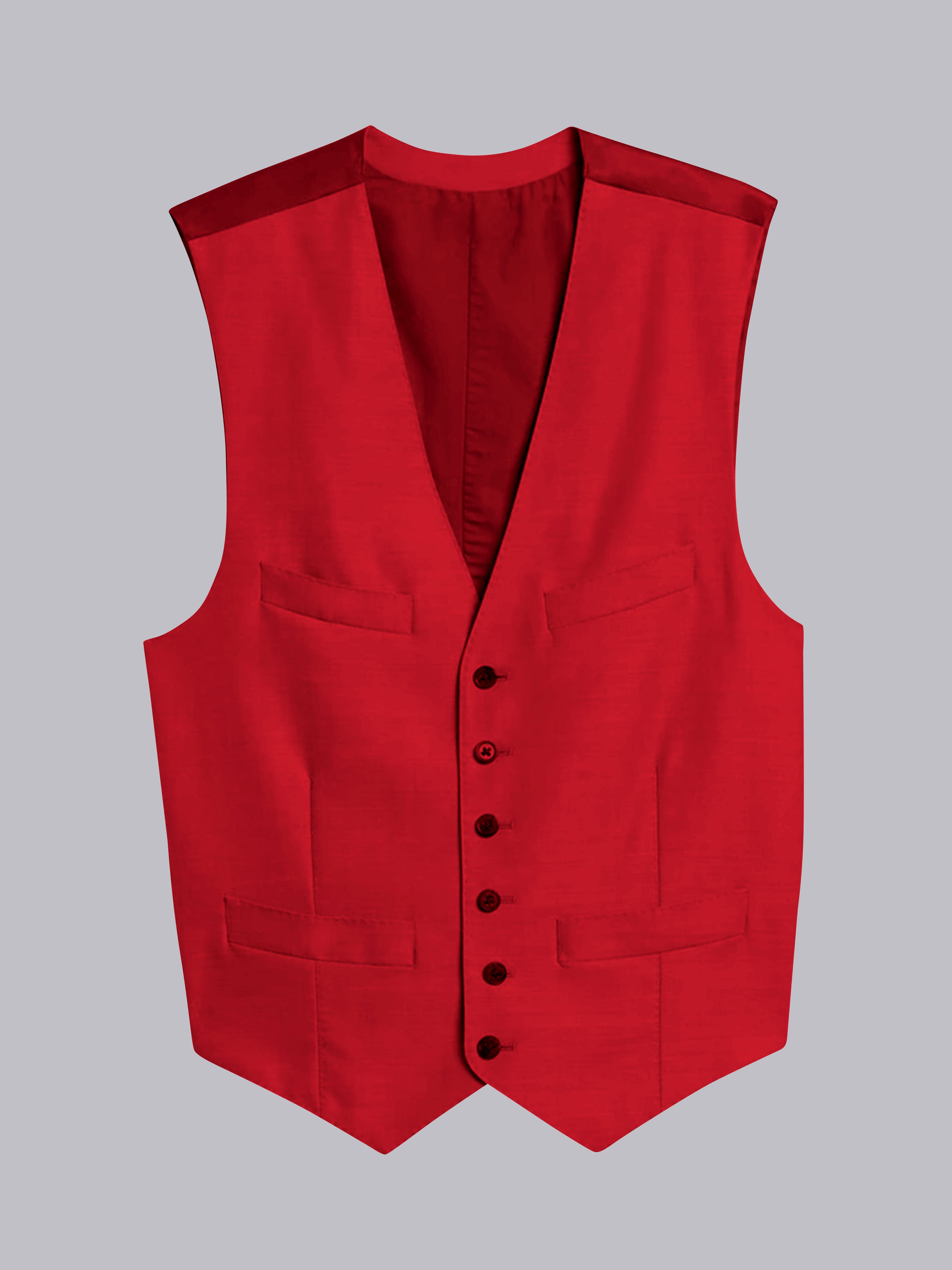 Men's Casual V-Neck Solid Single Six-buttons Vest
