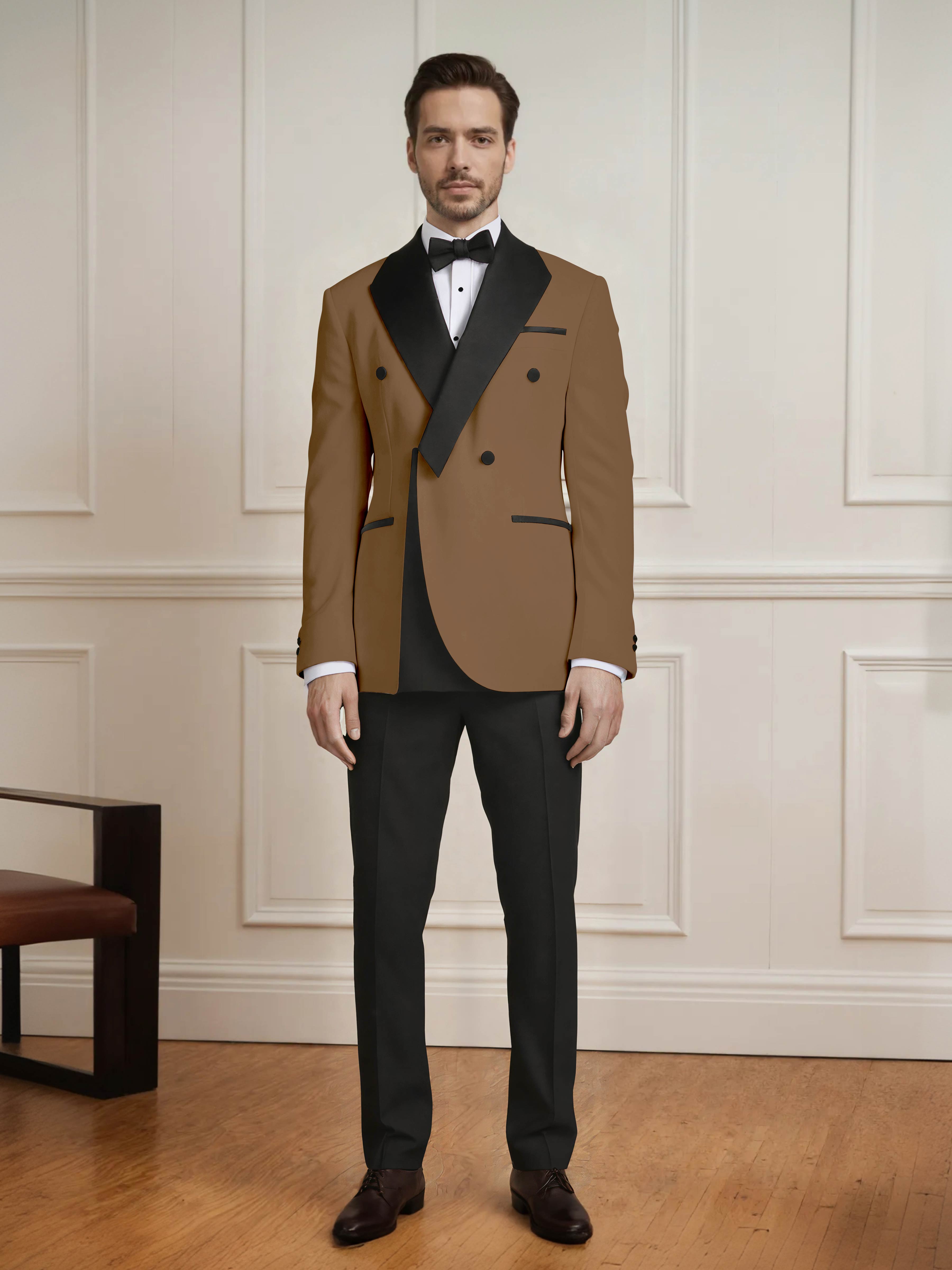 Men's Architectural Color Block 2 Pieces Notch Lapel Wedding Suit