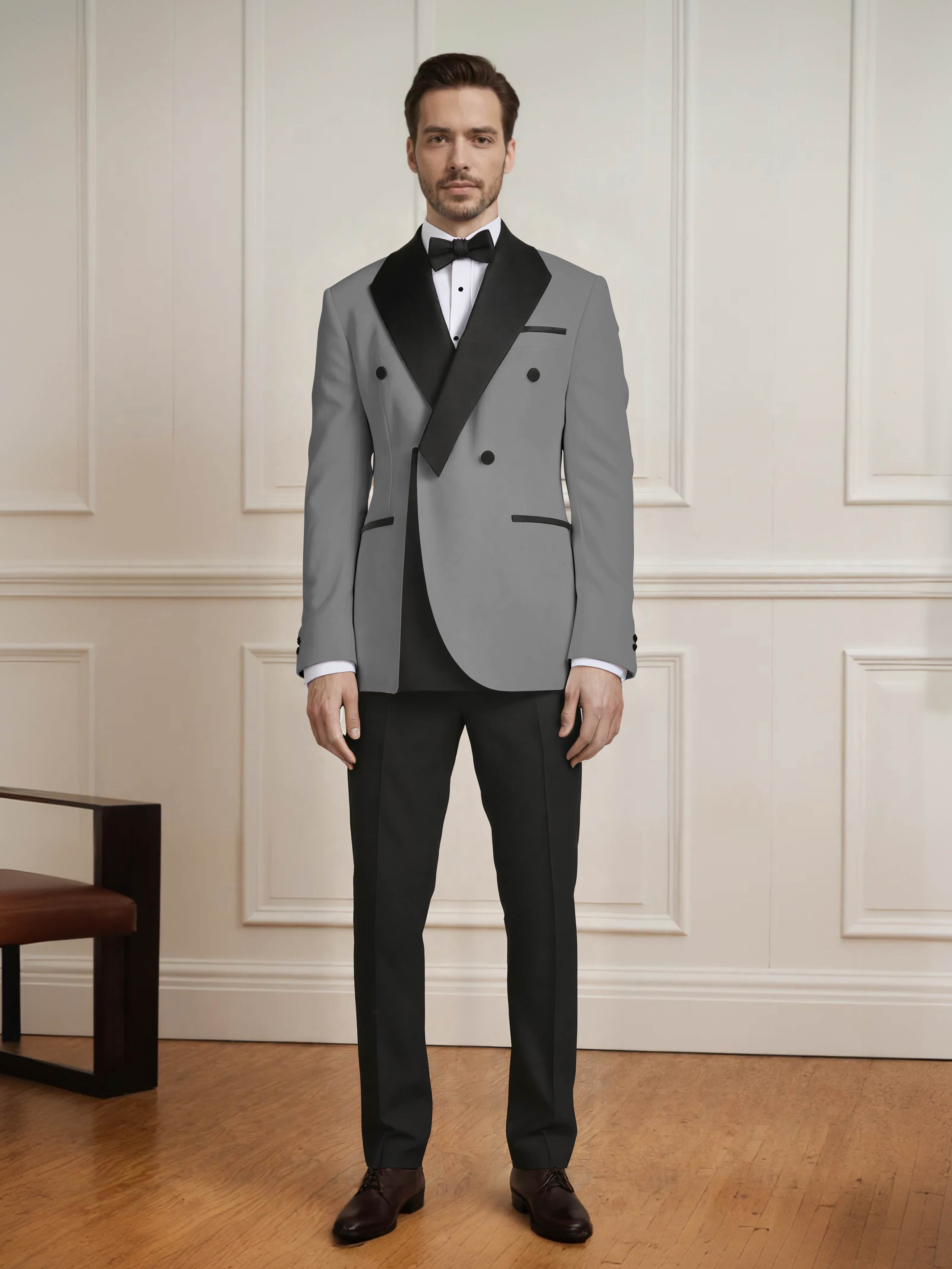 Men's Architectural Color Block 2 Pieces Notch Lapel Wedding Suit