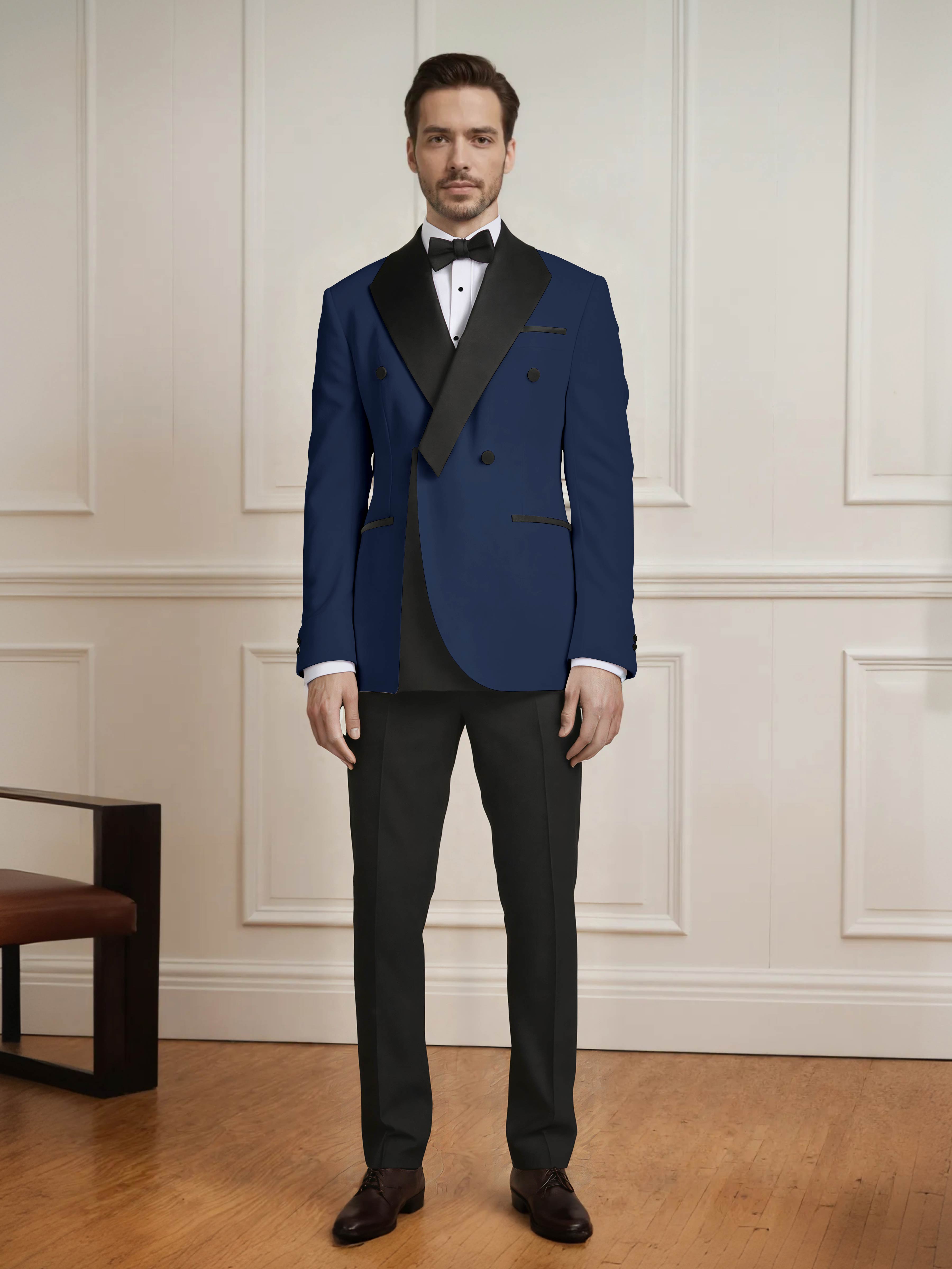 Men's Architectural Color Block 2 Pieces Notch Lapel Wedding Suit