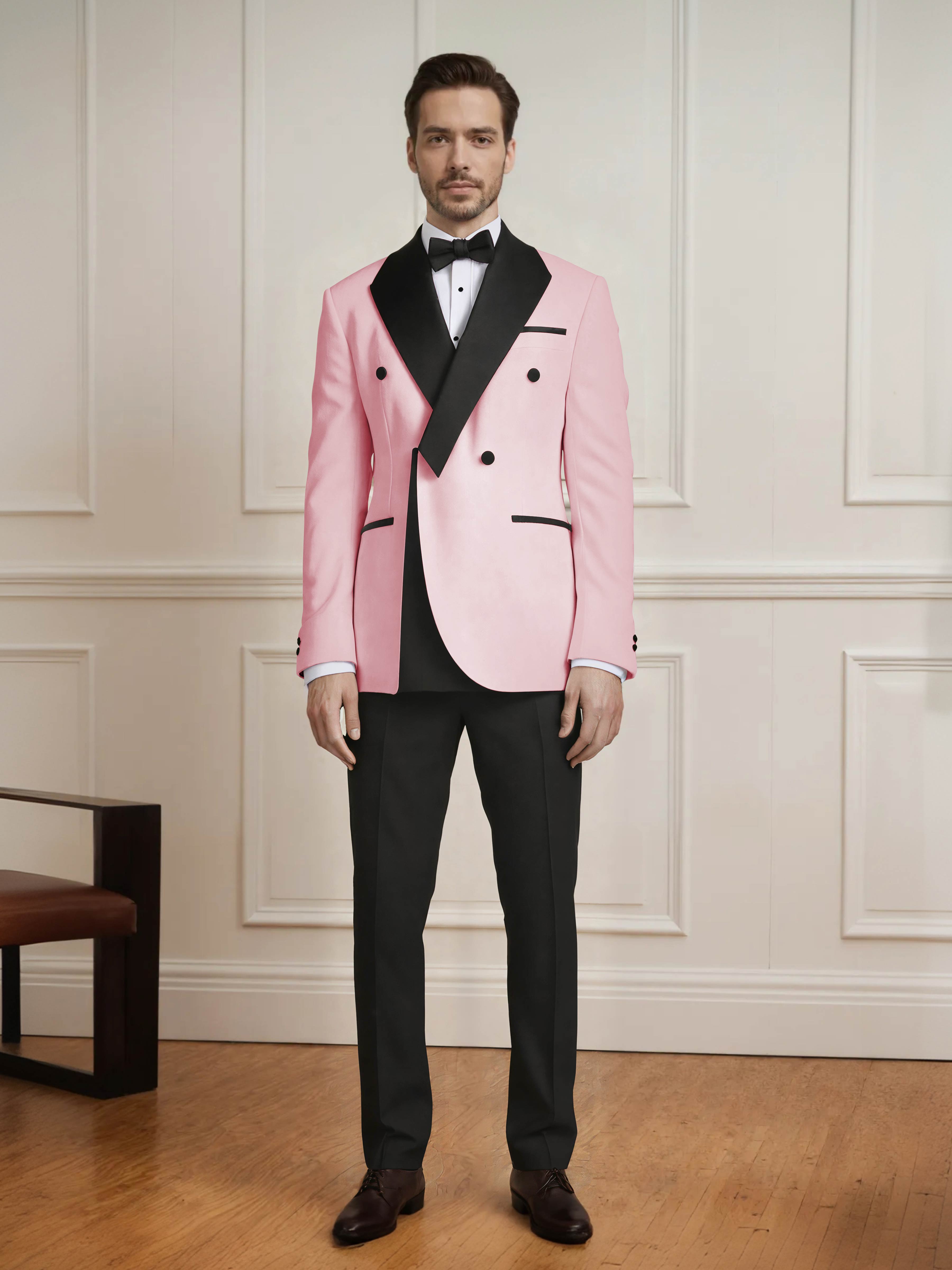 Men's Architectural Color Block 2 Pieces Notch Lapel Wedding Suit