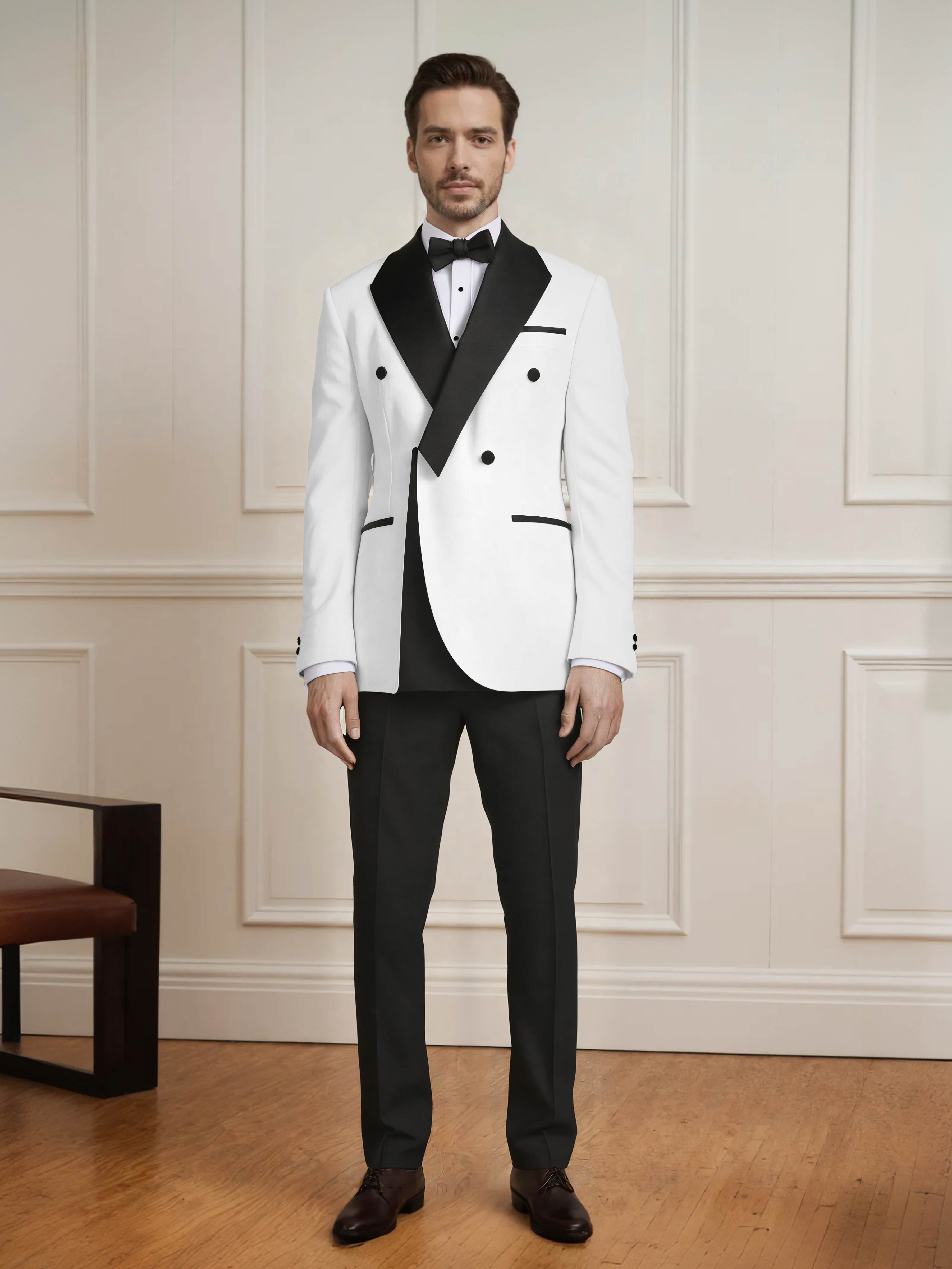 Men's Architectural Color Block 2 Pieces Notch Lapel Wedding Suit