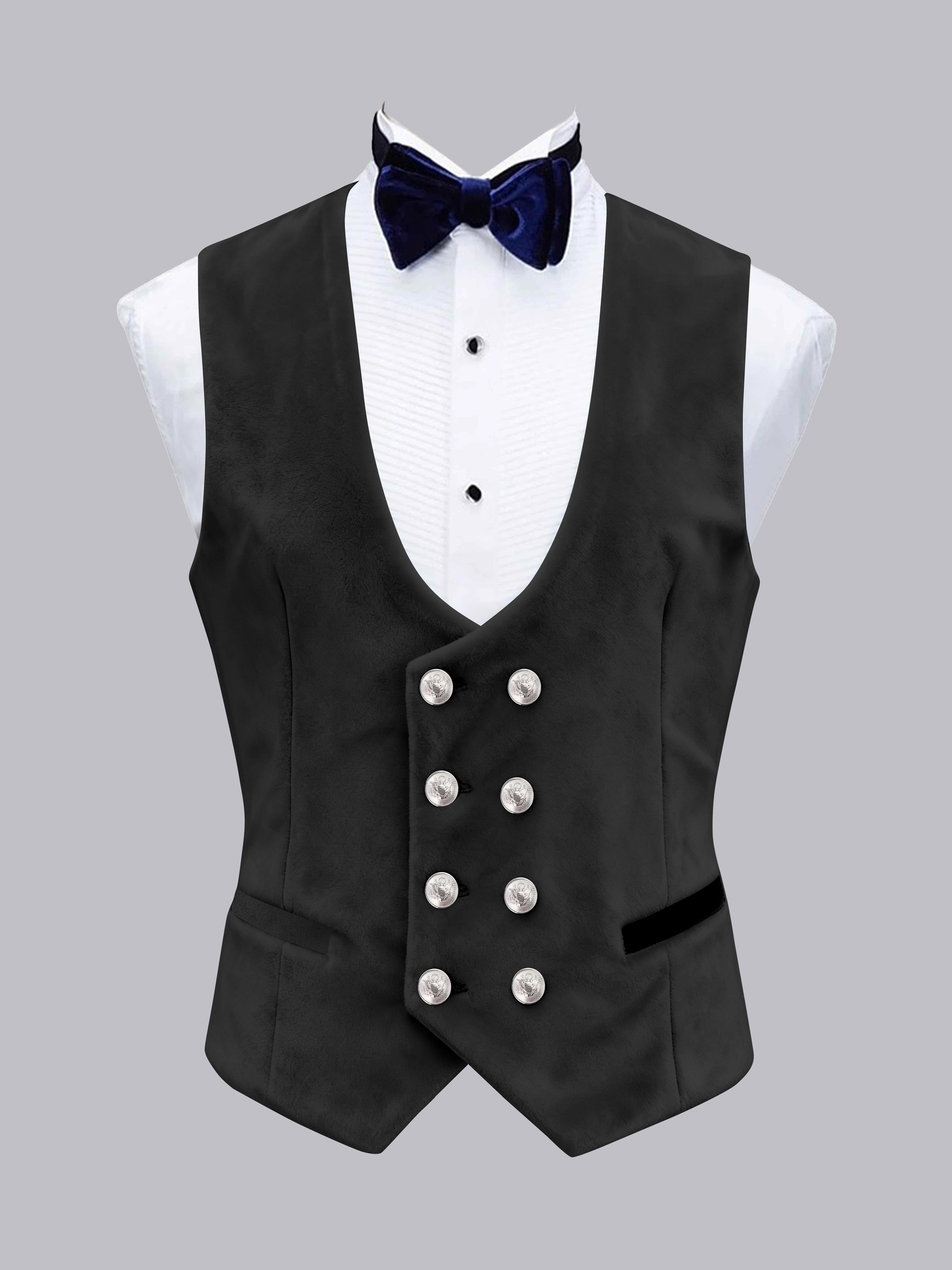 Men's Slim Fit Double Breasted Velvet Vest