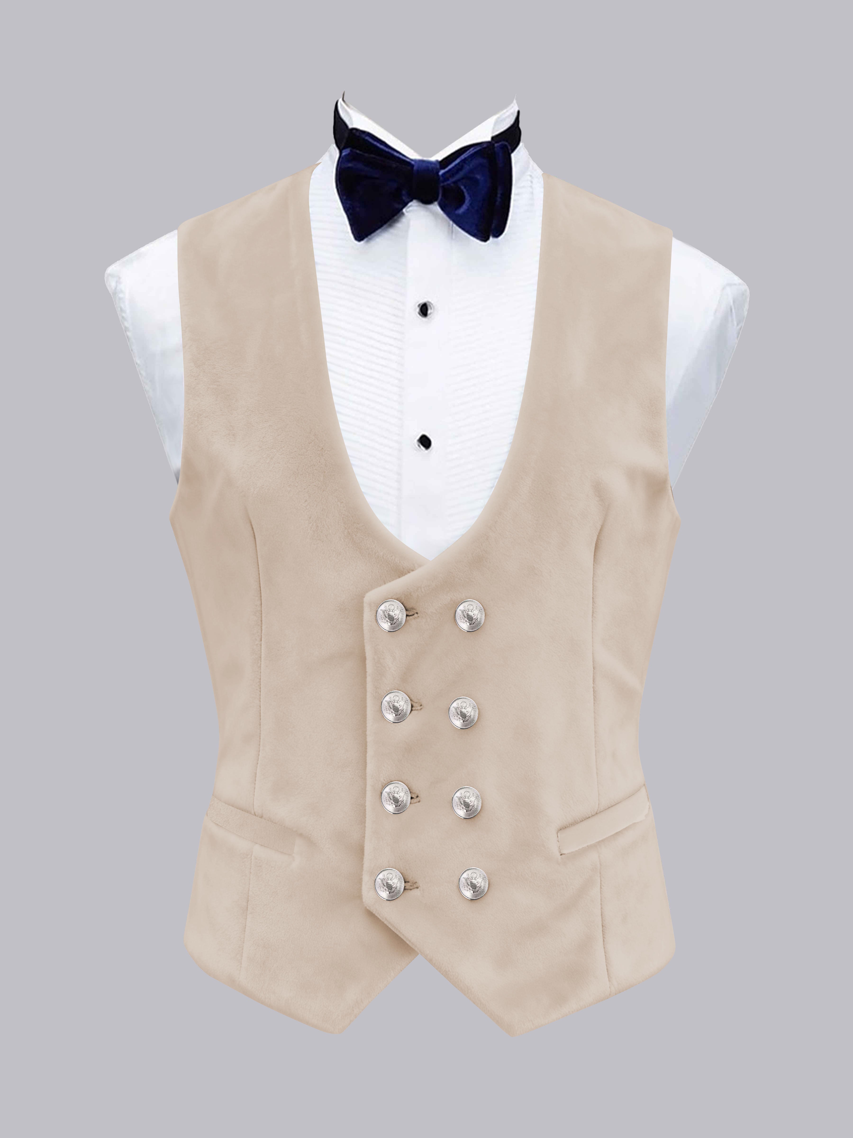 Men's Slim Fit Double Breasted Velvet Vest