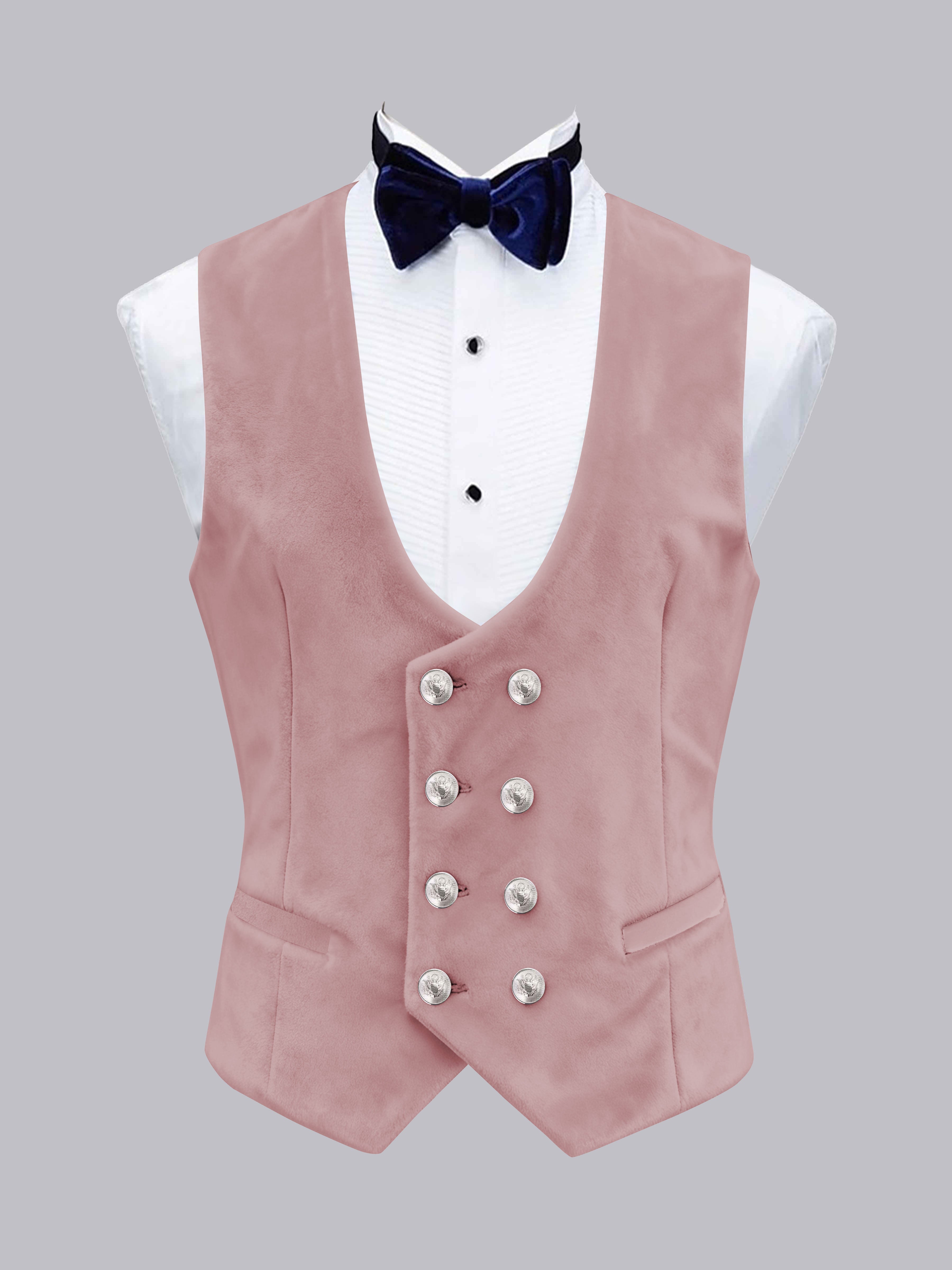 Men's Slim Fit Double Breasted Velvet Vest