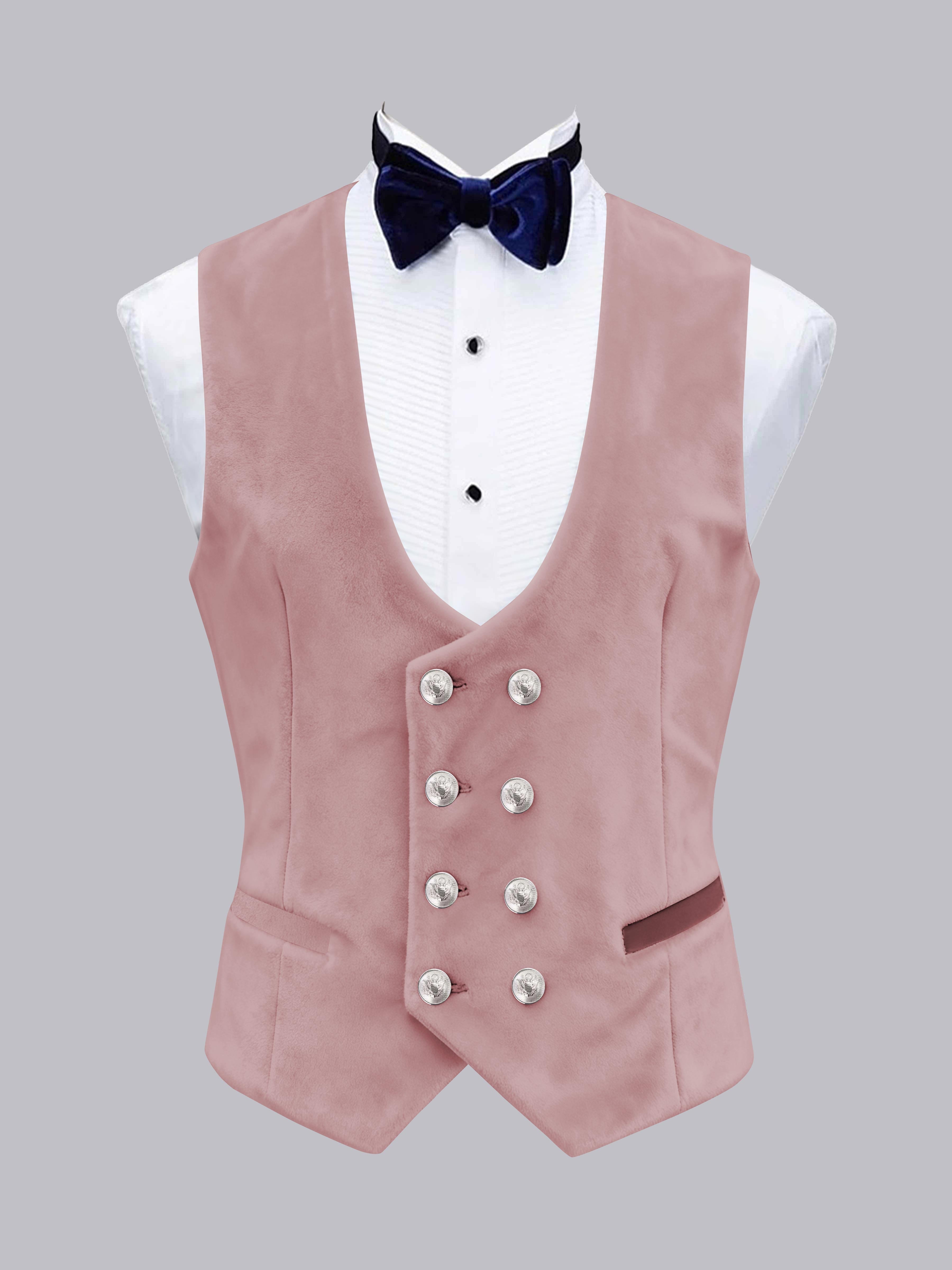 Men's Slim Fit Double Breasted Velvet Vest