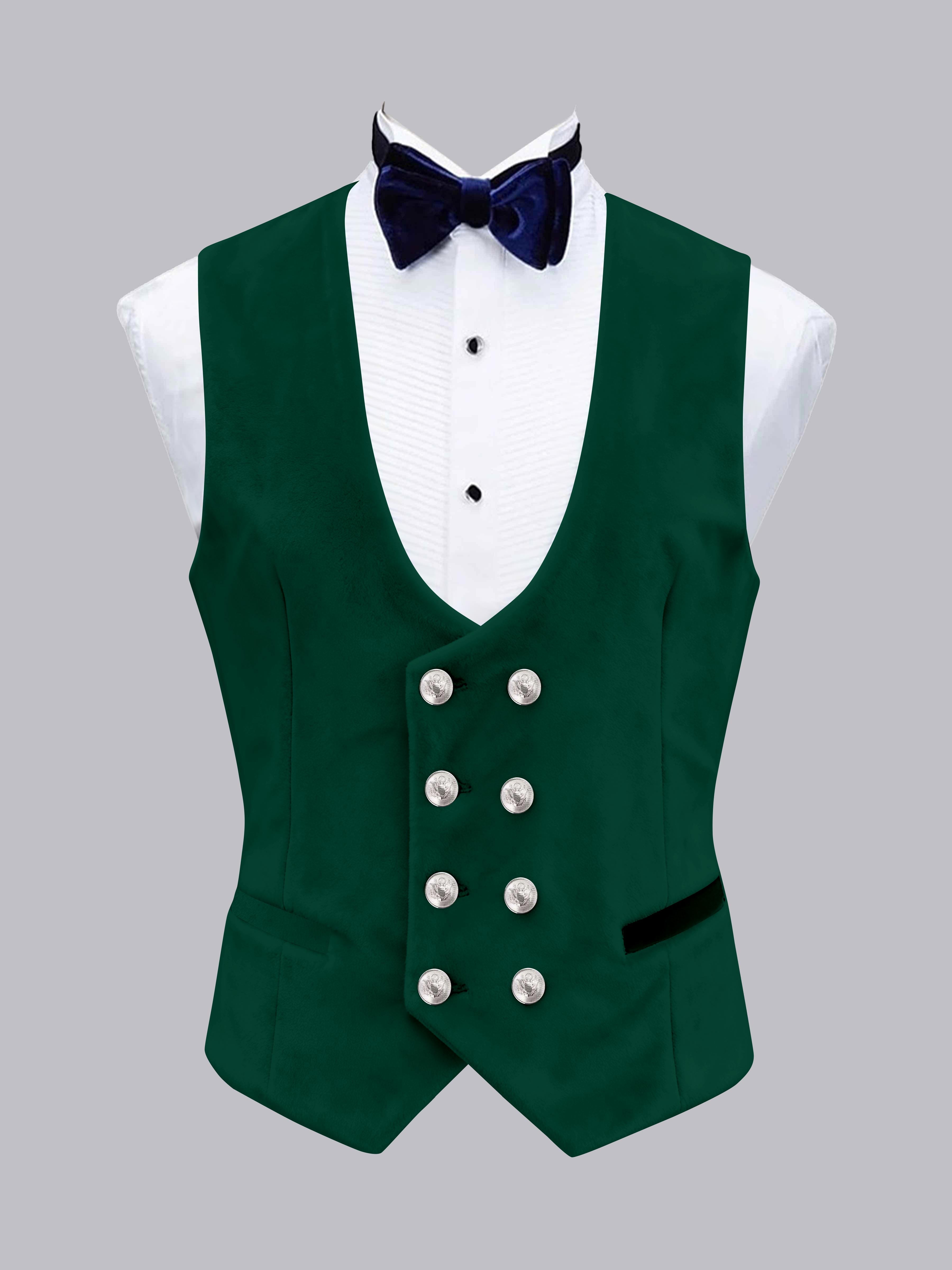Men's Slim Fit Double Breasted Velvet Vest
