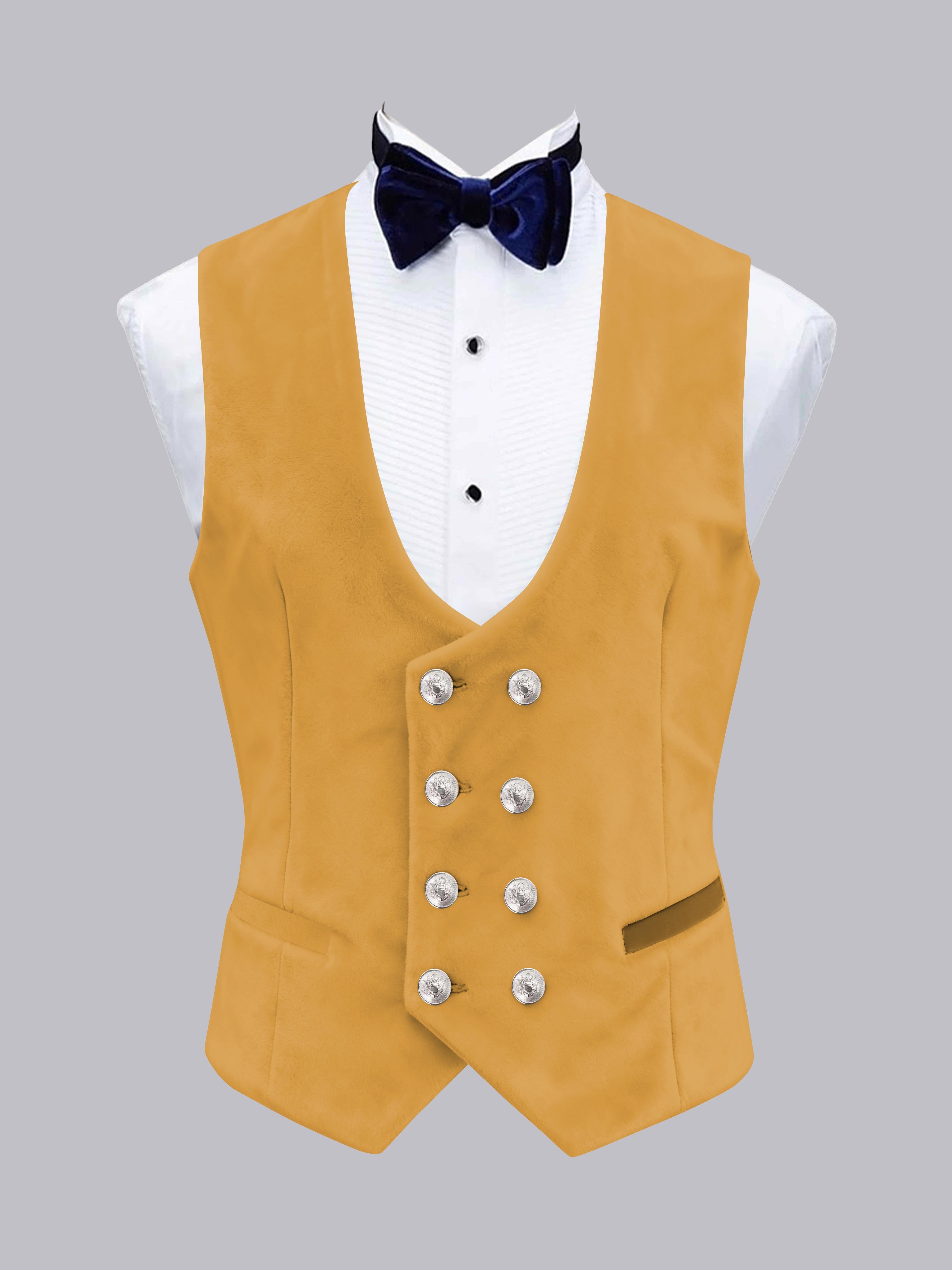 Men's Slim Fit Double Breasted Velvet Vest