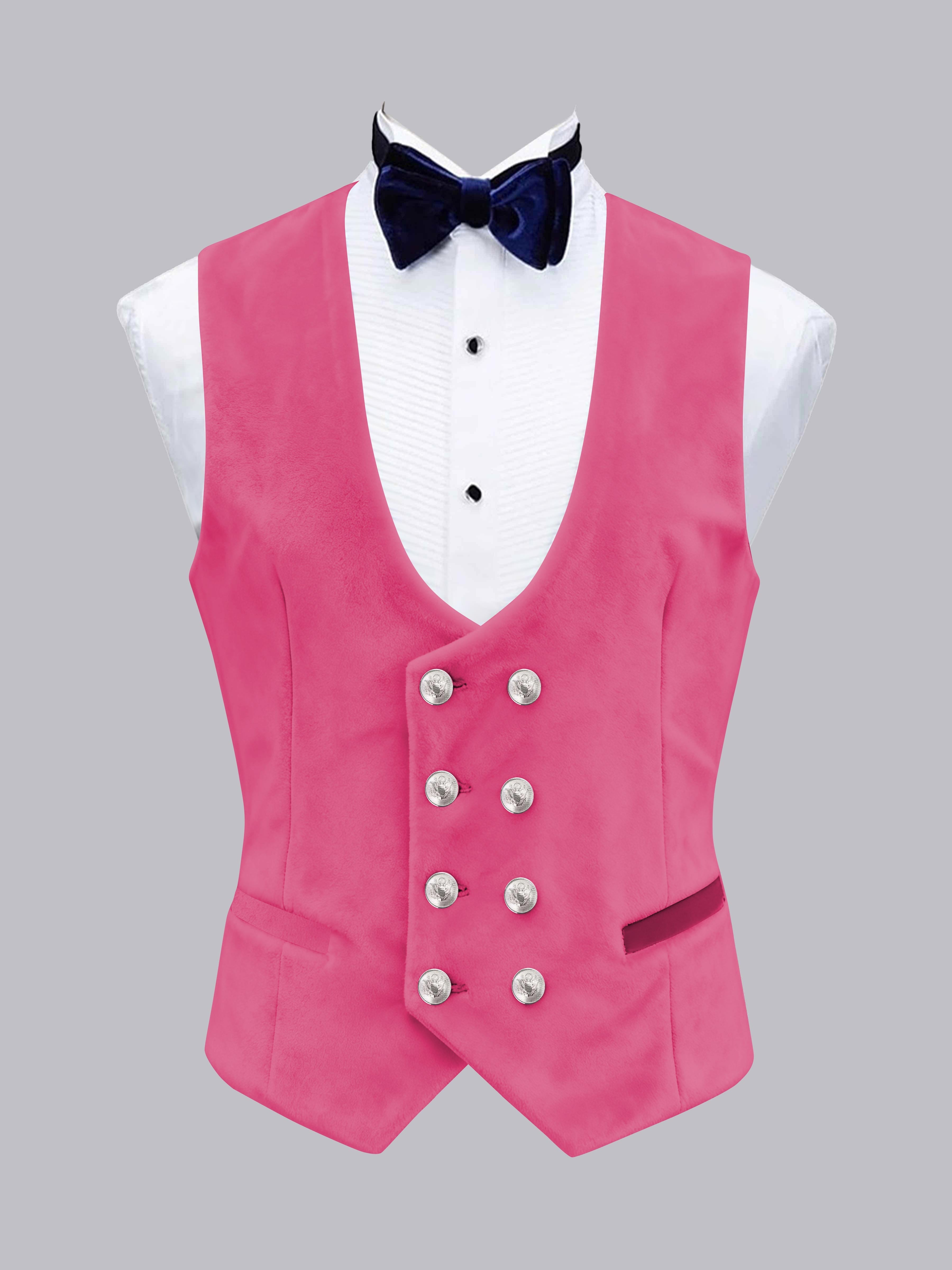 Men's Slim Fit Double Breasted Velvet Vest