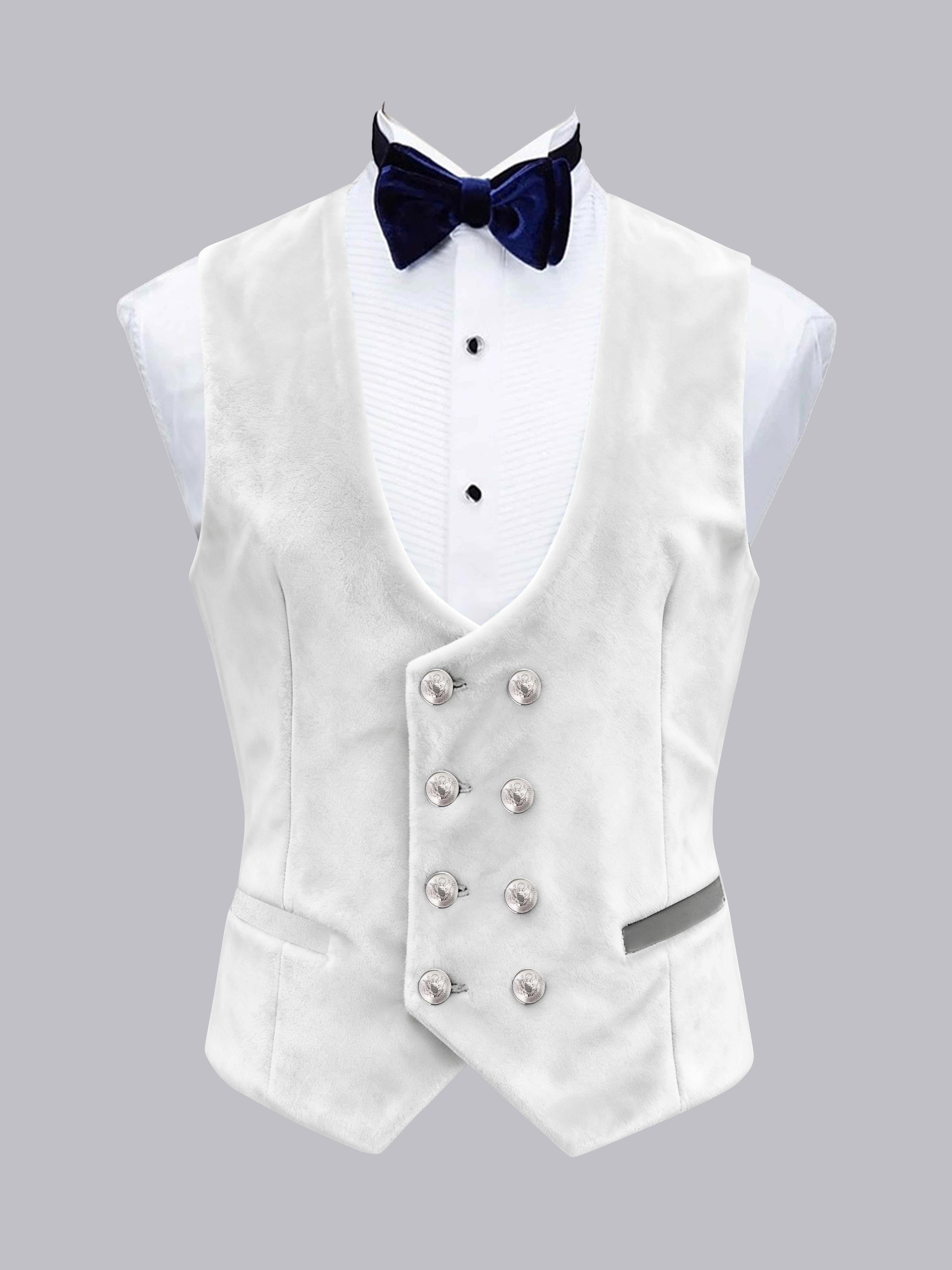 Men's Slim Fit Double Breasted Velvet Vest