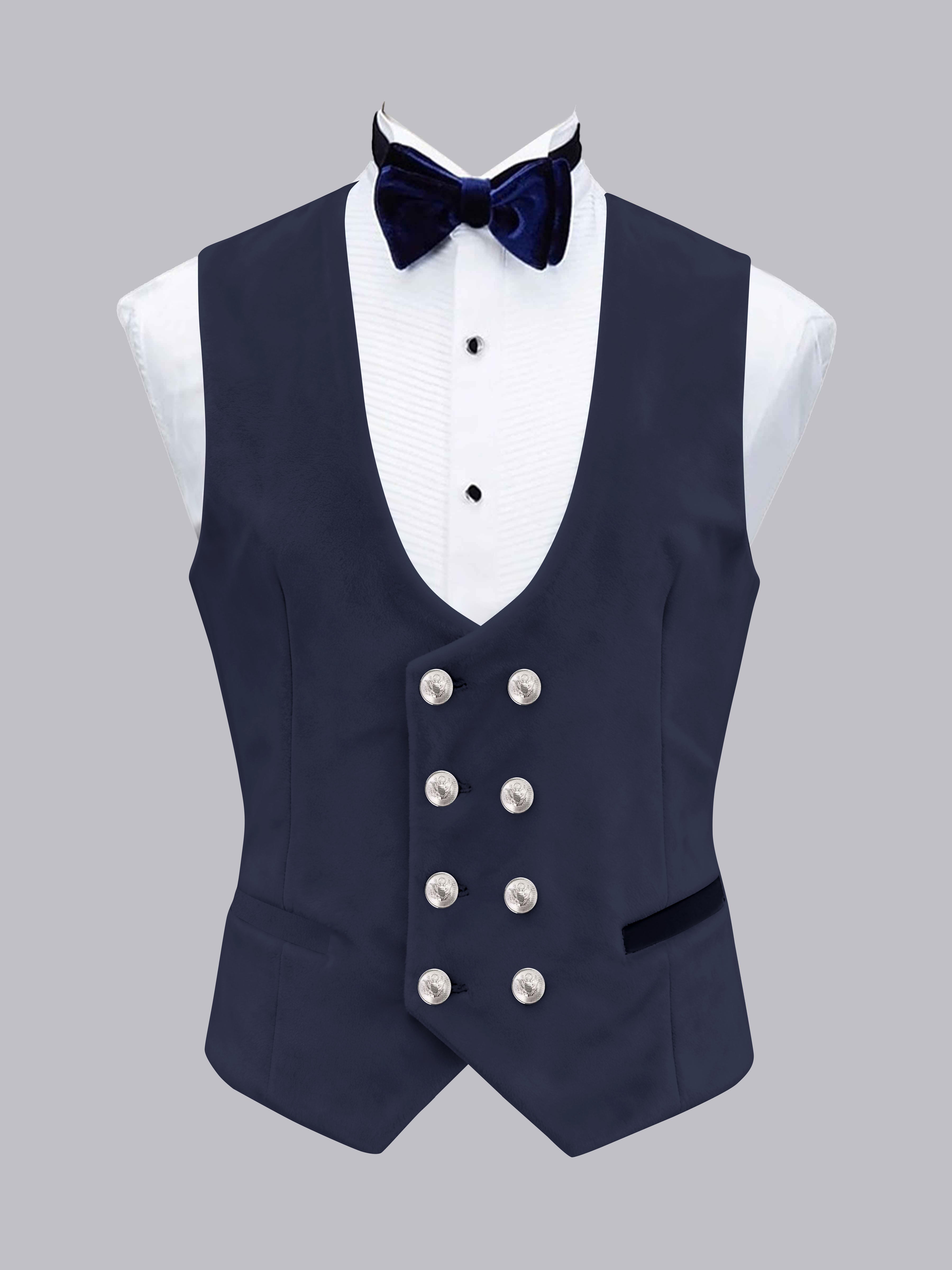 Men's Slim Fit Double Breasted Velvet Vest