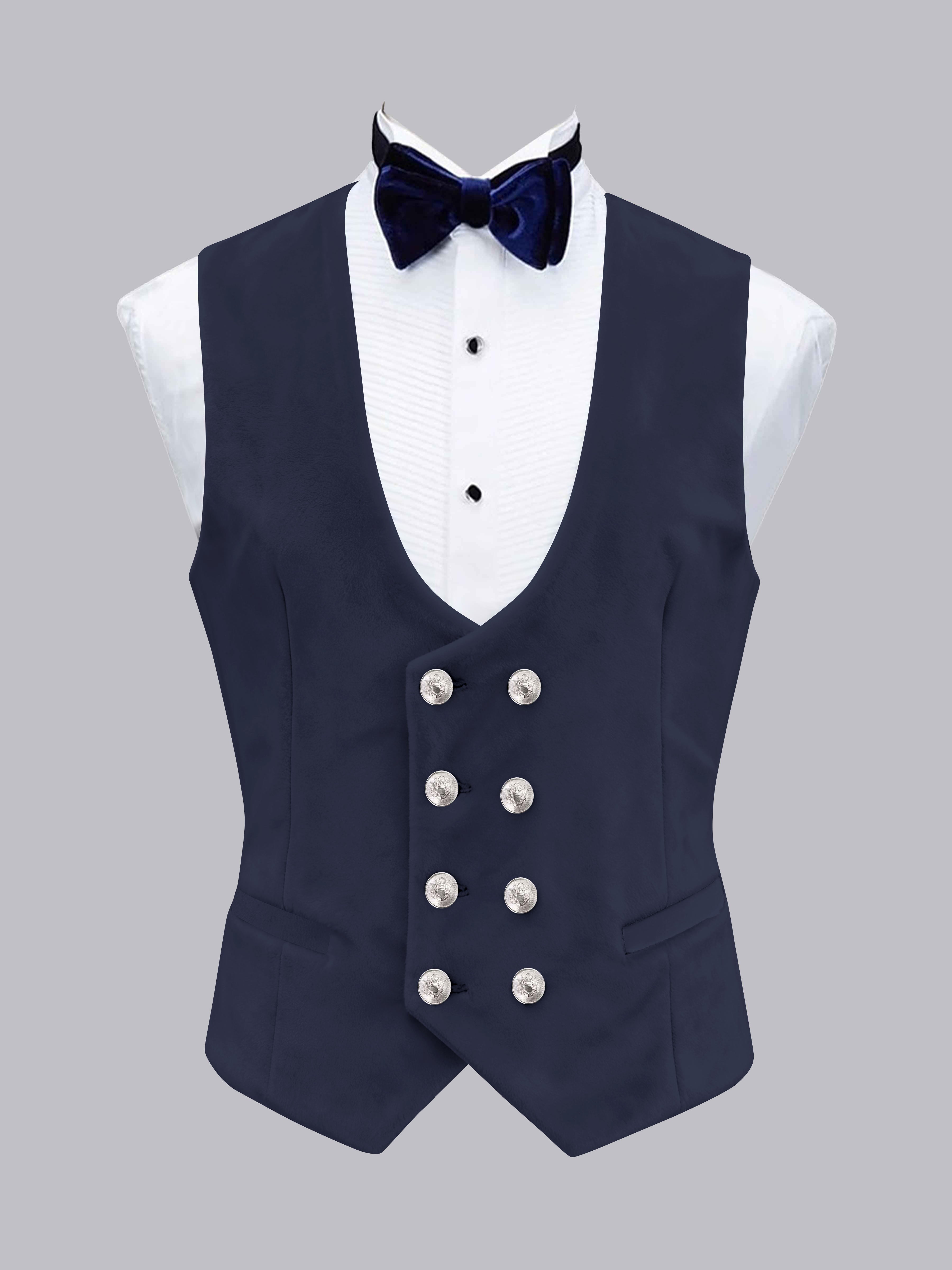 Men's Slim Fit Double Breasted Velvet Vest