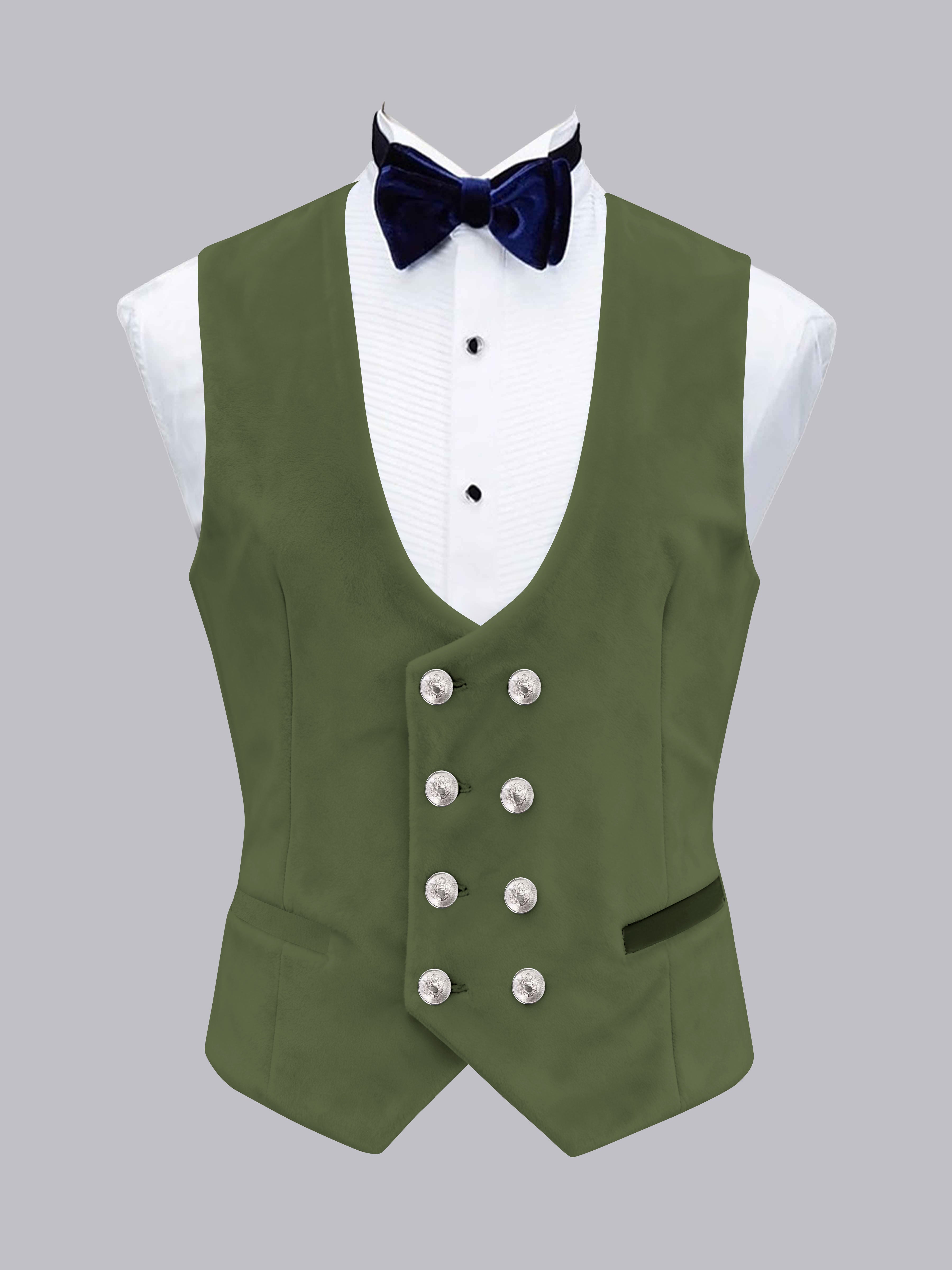 Men's Slim Fit Double Breasted Velvet Vest