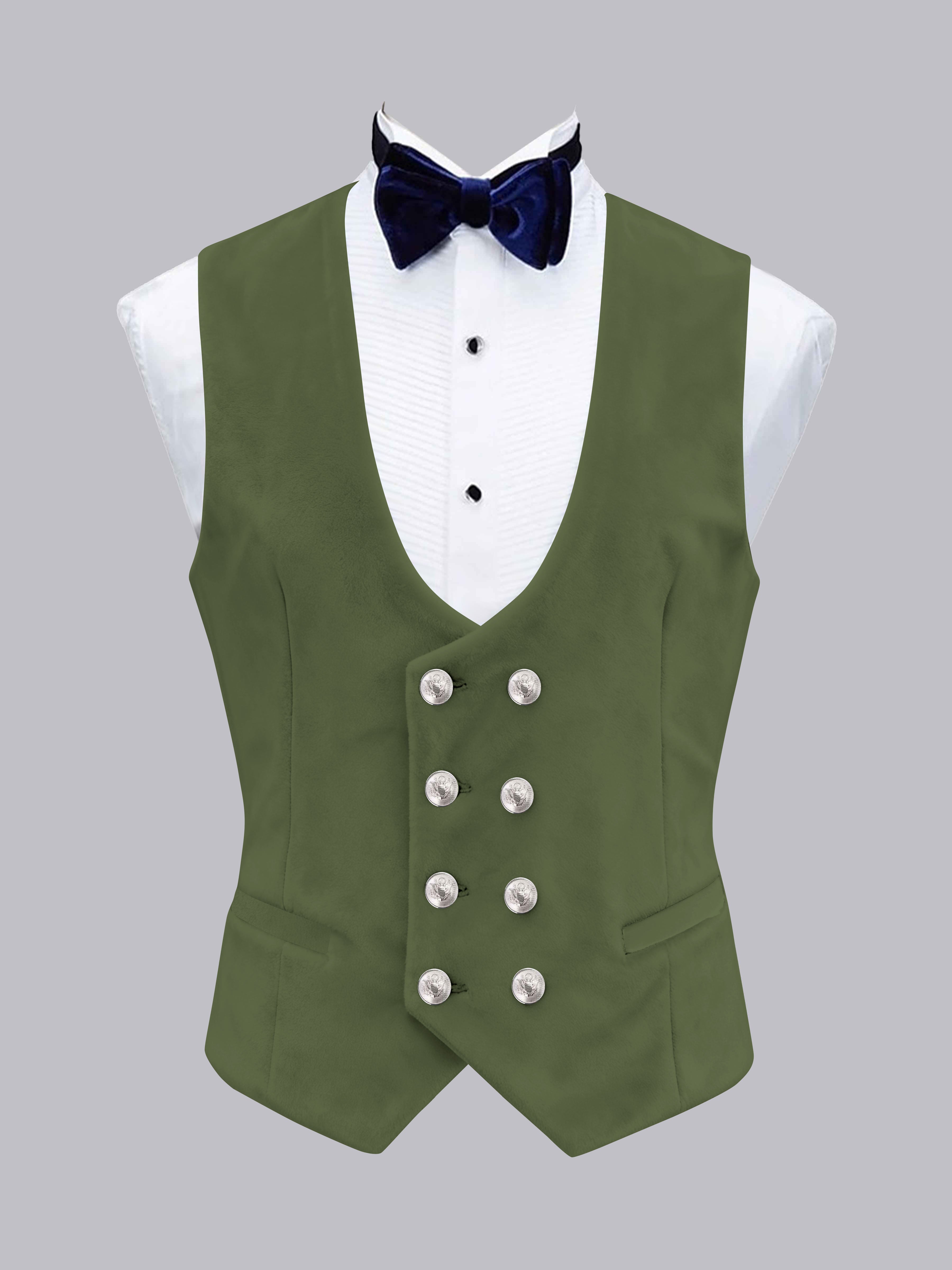 Men's Slim Fit Double Breasted Velvet Vest